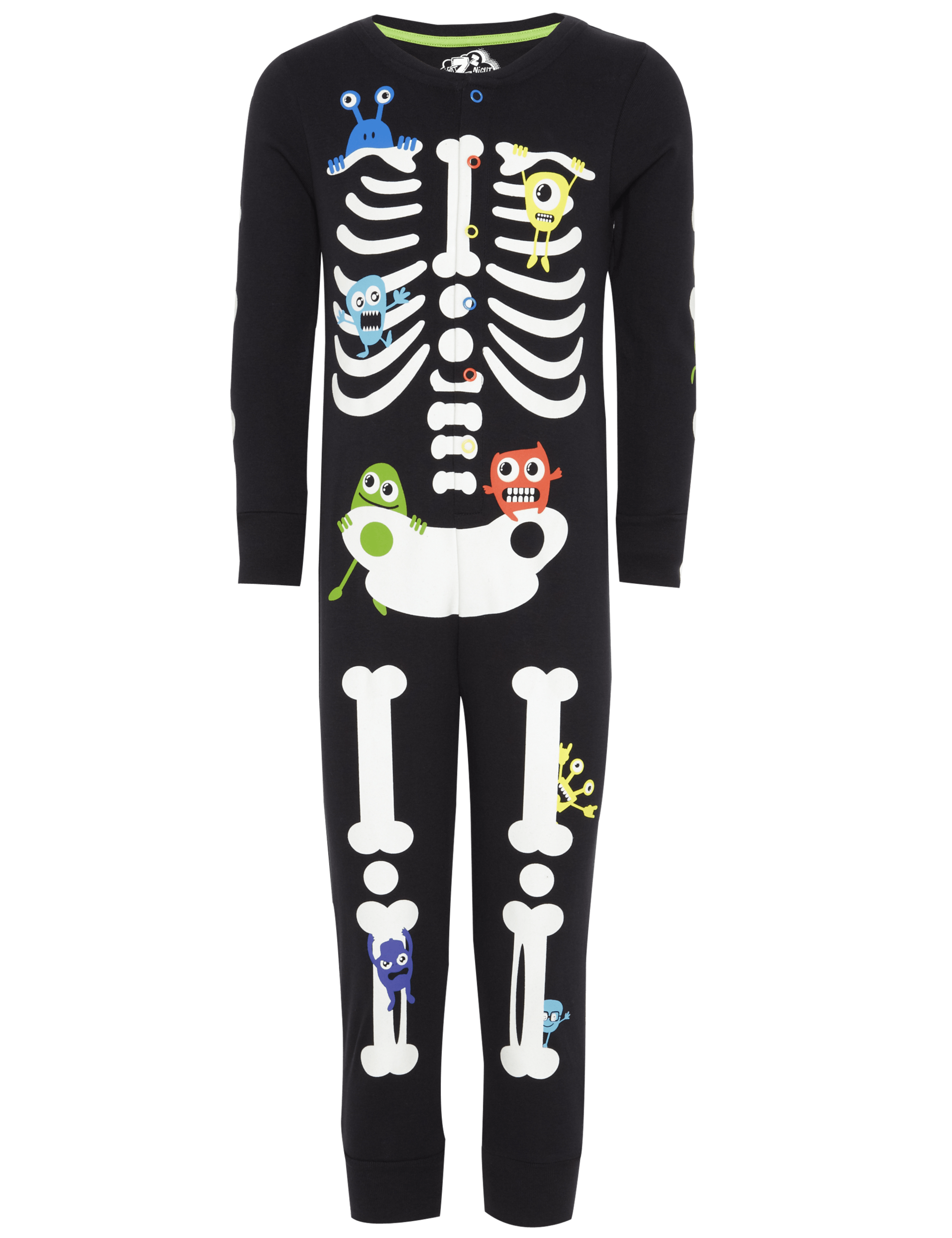 Pure Cotton Soft & Cosy Skeleton Onesie 2 of 4