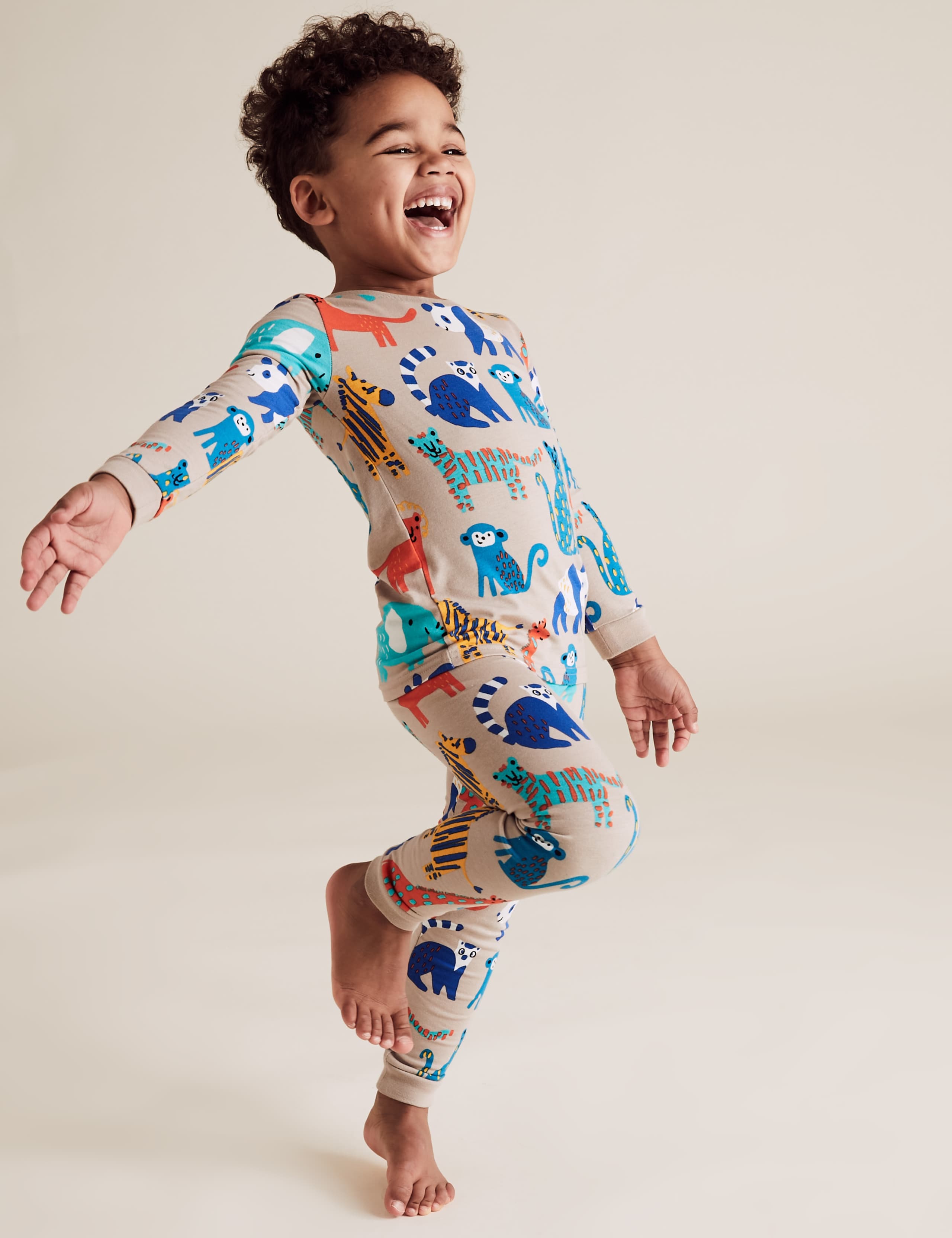 Cotton Animal Print Pyjama Set (1-7 Yrs) 1 of 4