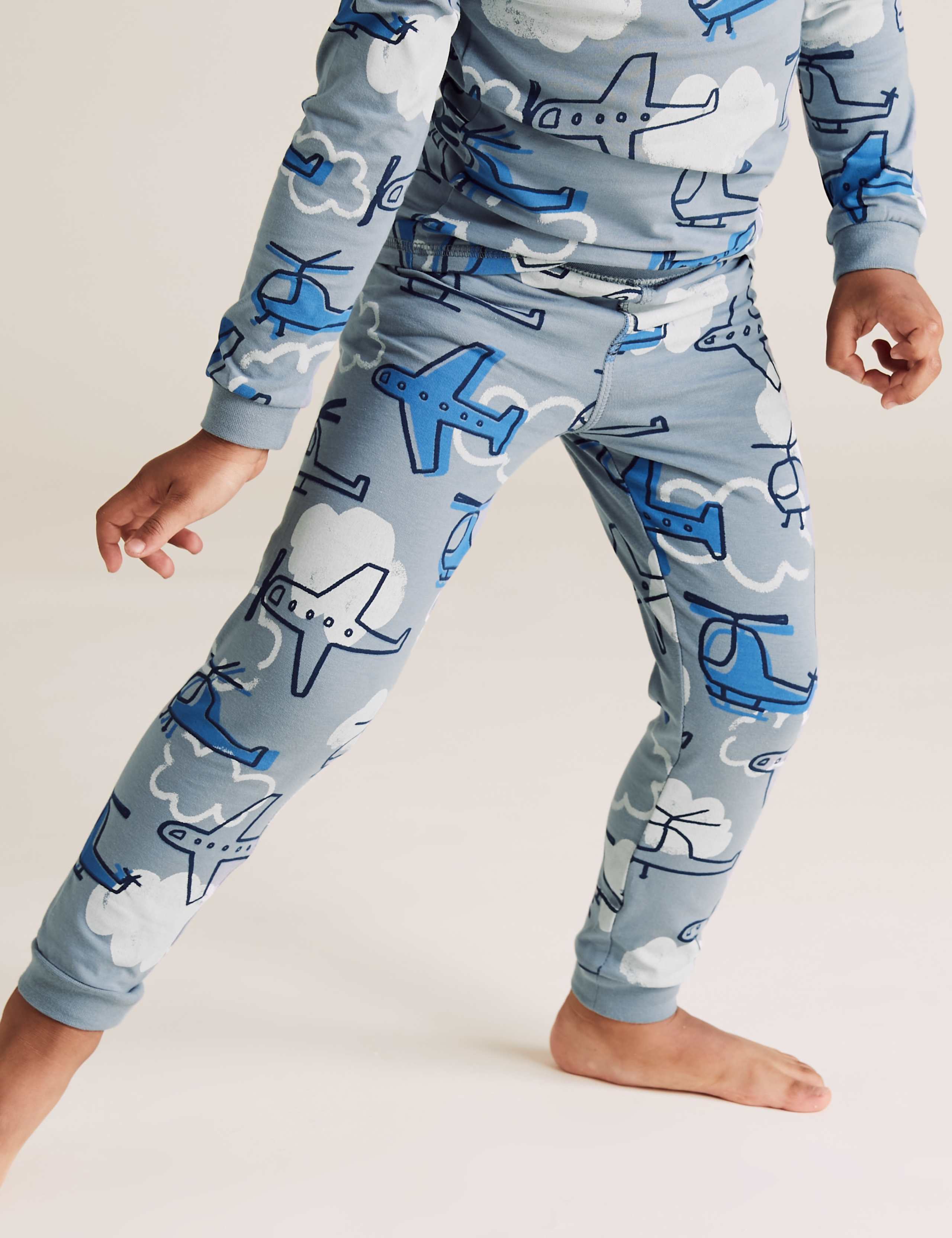 Cotton Aircraft Print Pyjama Set (1-7 Yrs) 4 of 4