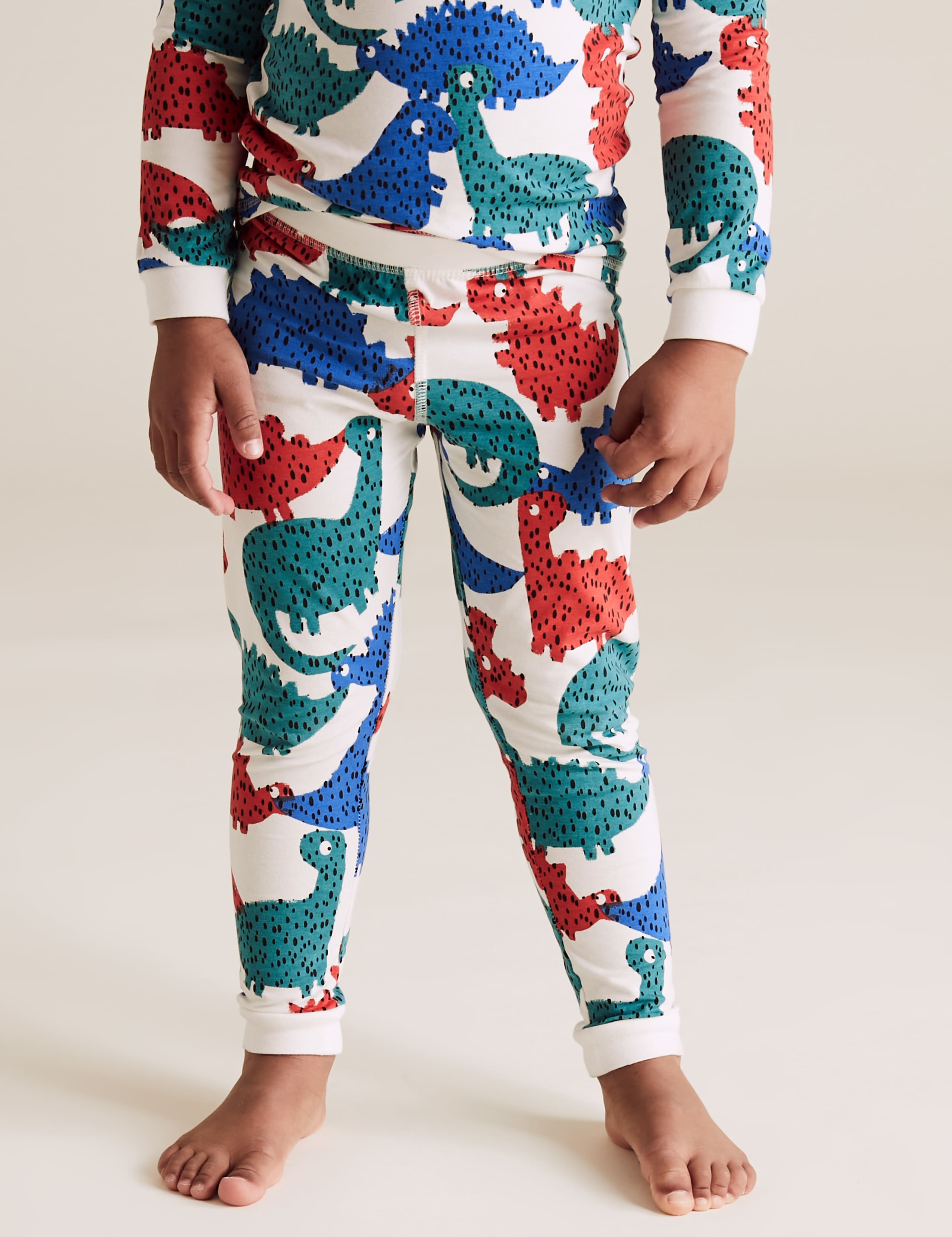 Cotton Dinosaur Print Pyjama Set (1-7 Yrs) 4 of 4