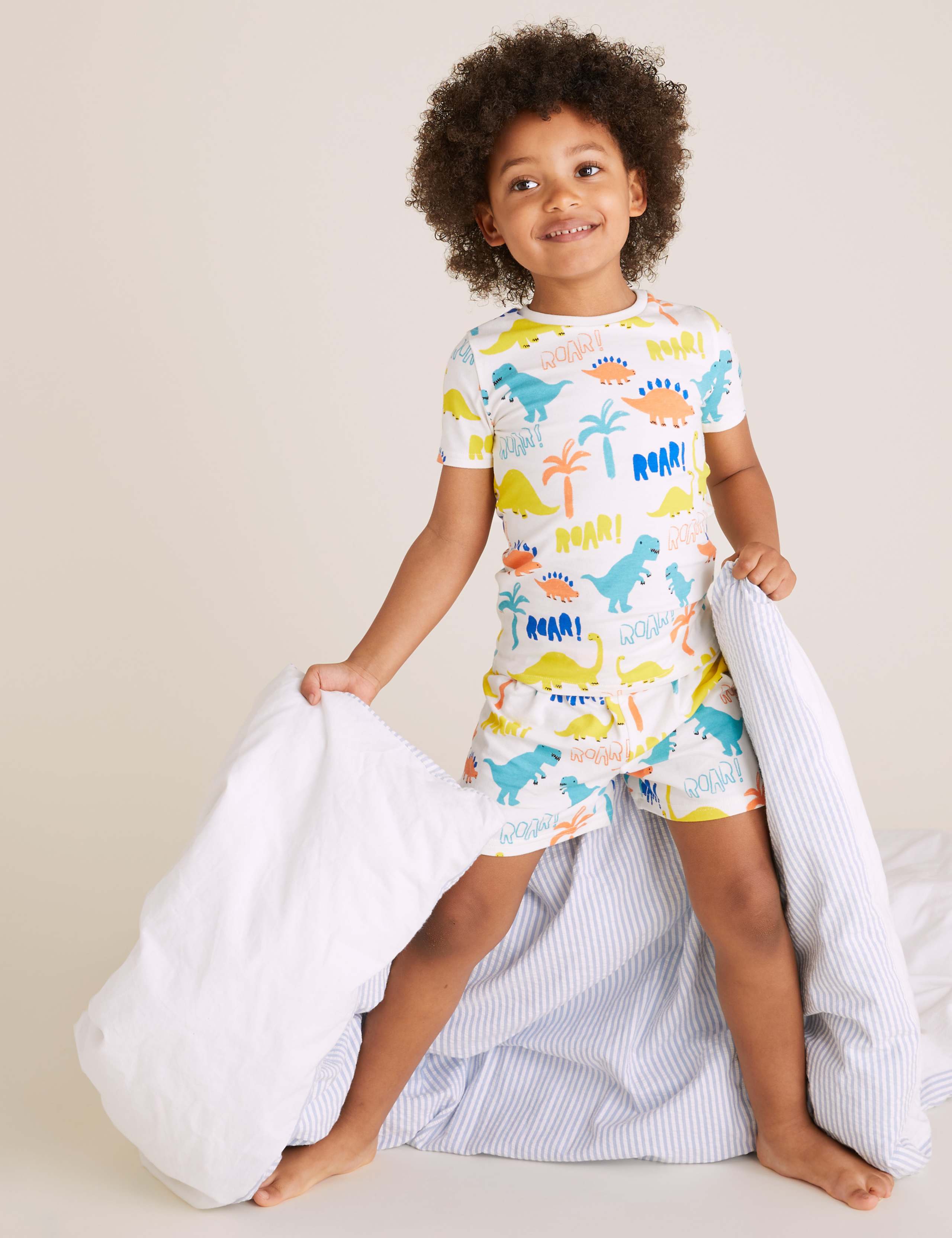 Cotton Dinosaur Short Pyjama Set (1-7 Yrs) 1 of 4