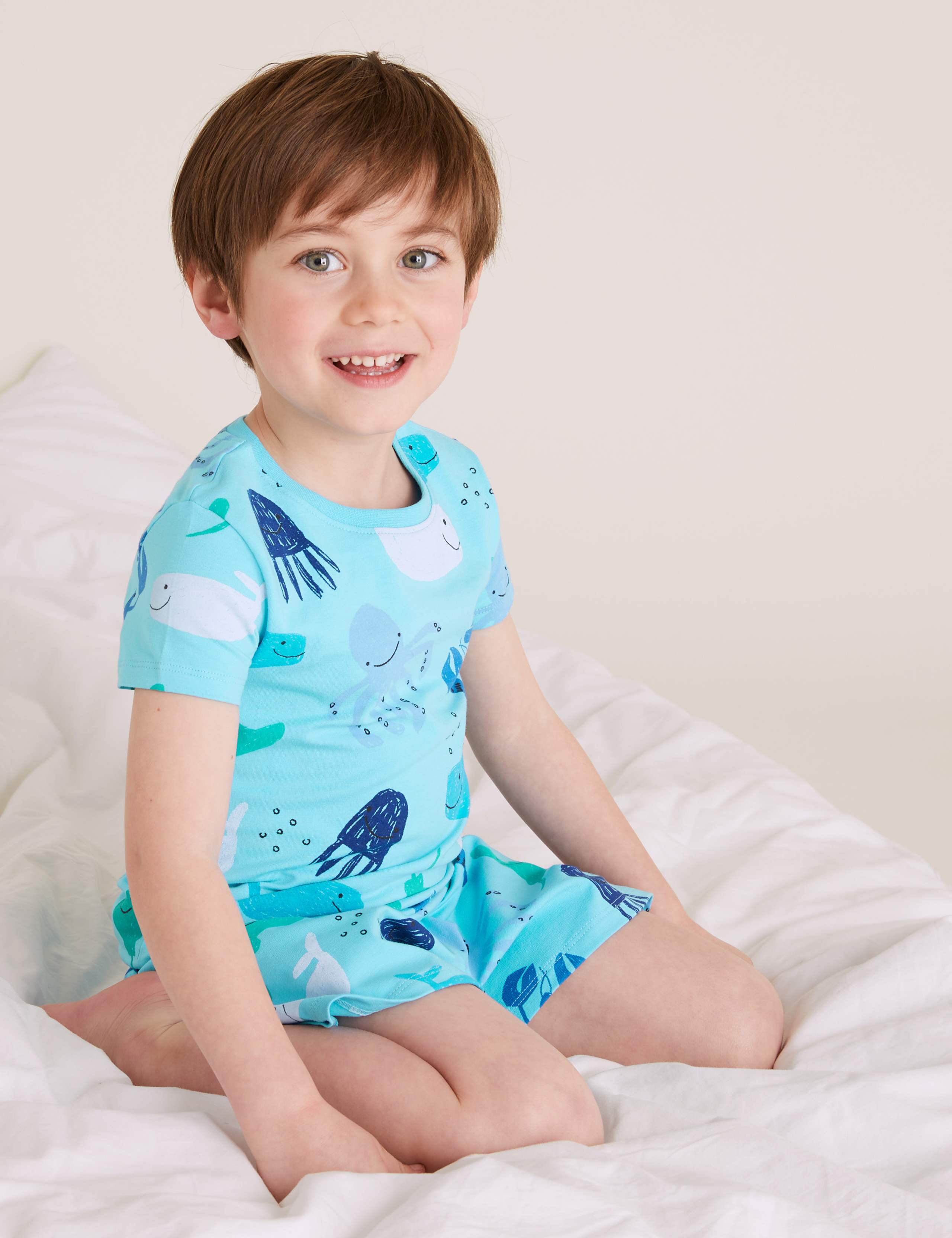 Cotton Sea Life Short Pyjamas (1-7 Yrs) 1 of 4