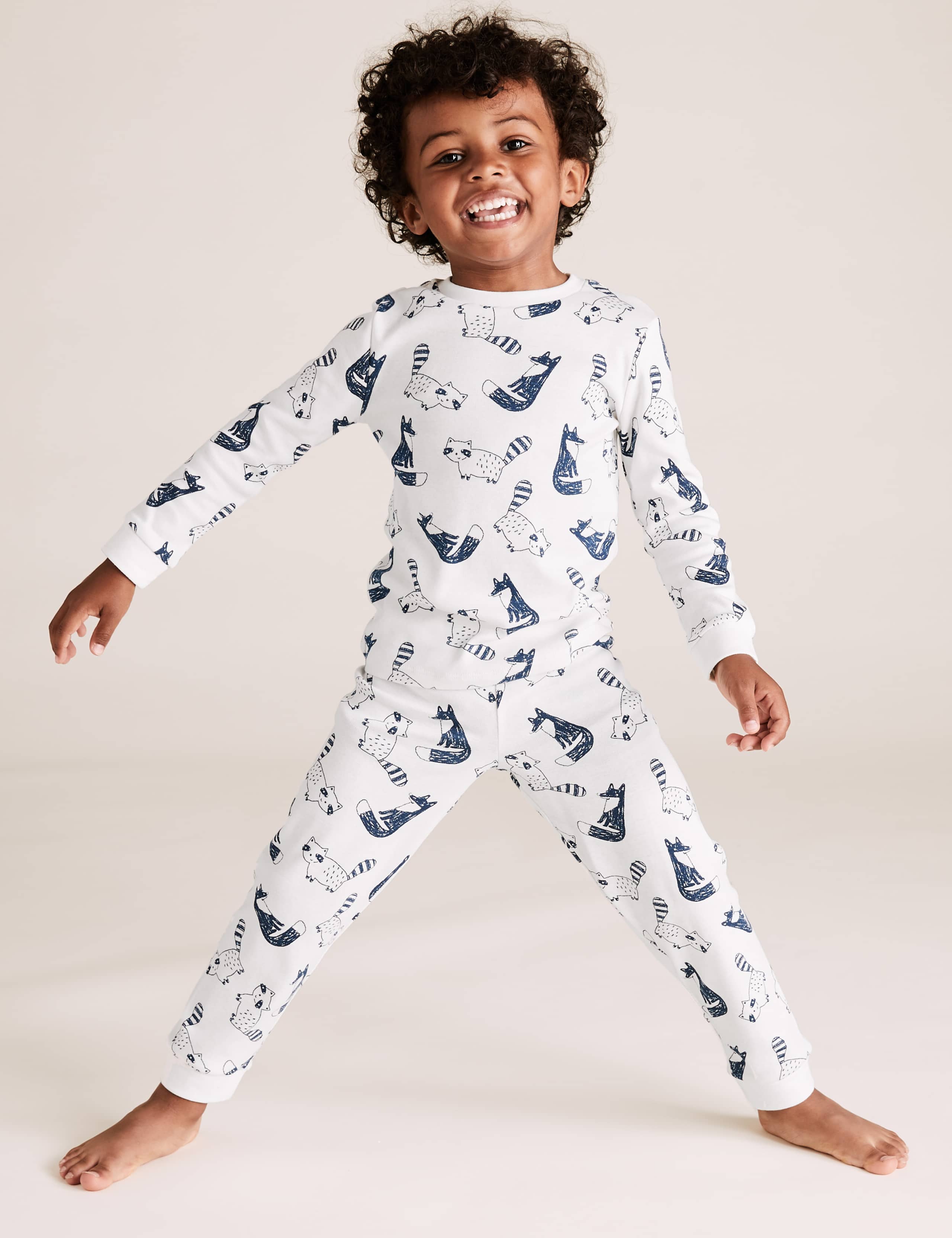 3 Pack Cotton Fox & Racoon Pyjama Sets (1-7 Yrs) 3 of 6