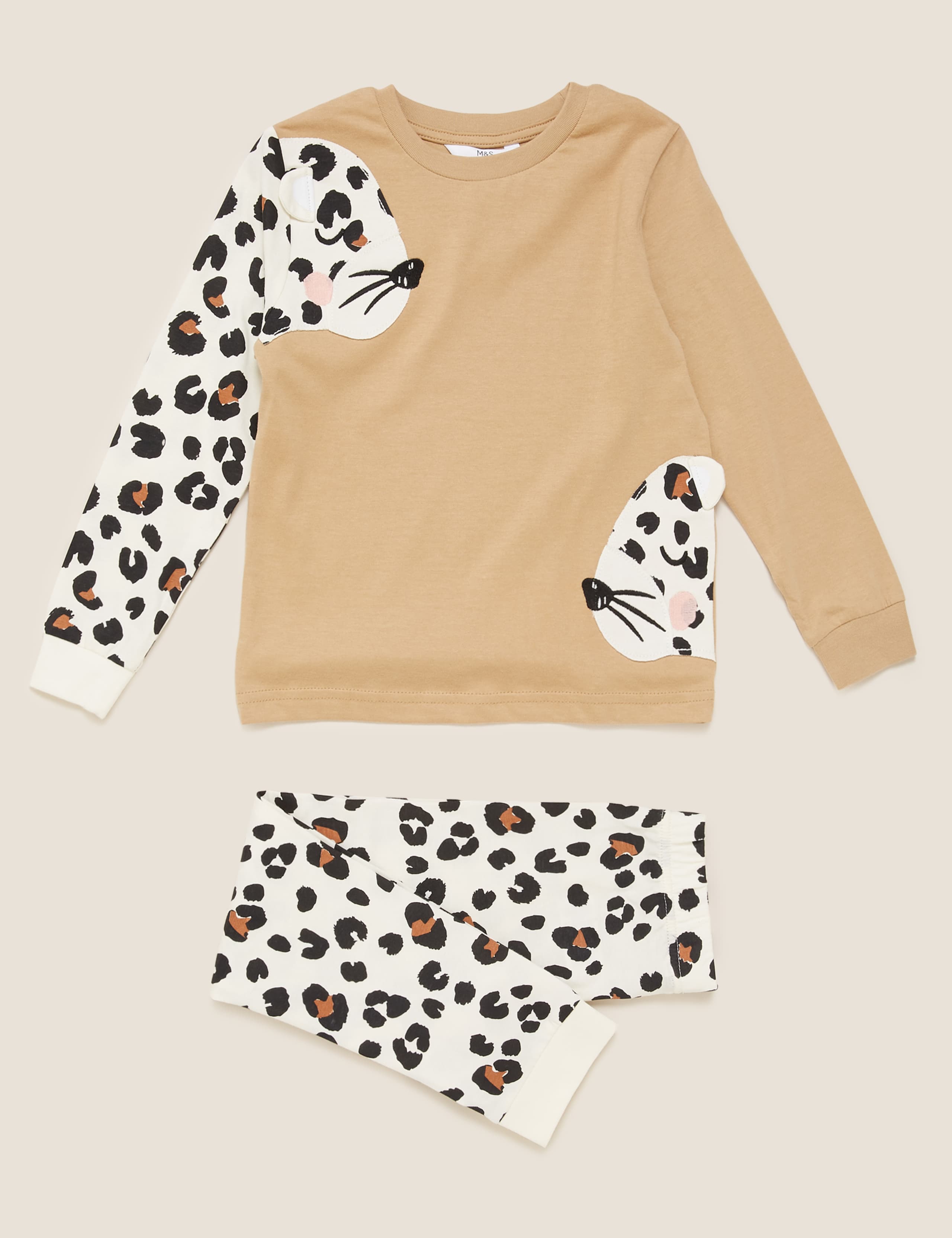 Pure Cotton Leopard Pyjama Set (1-7 Yrs) 2 of 4