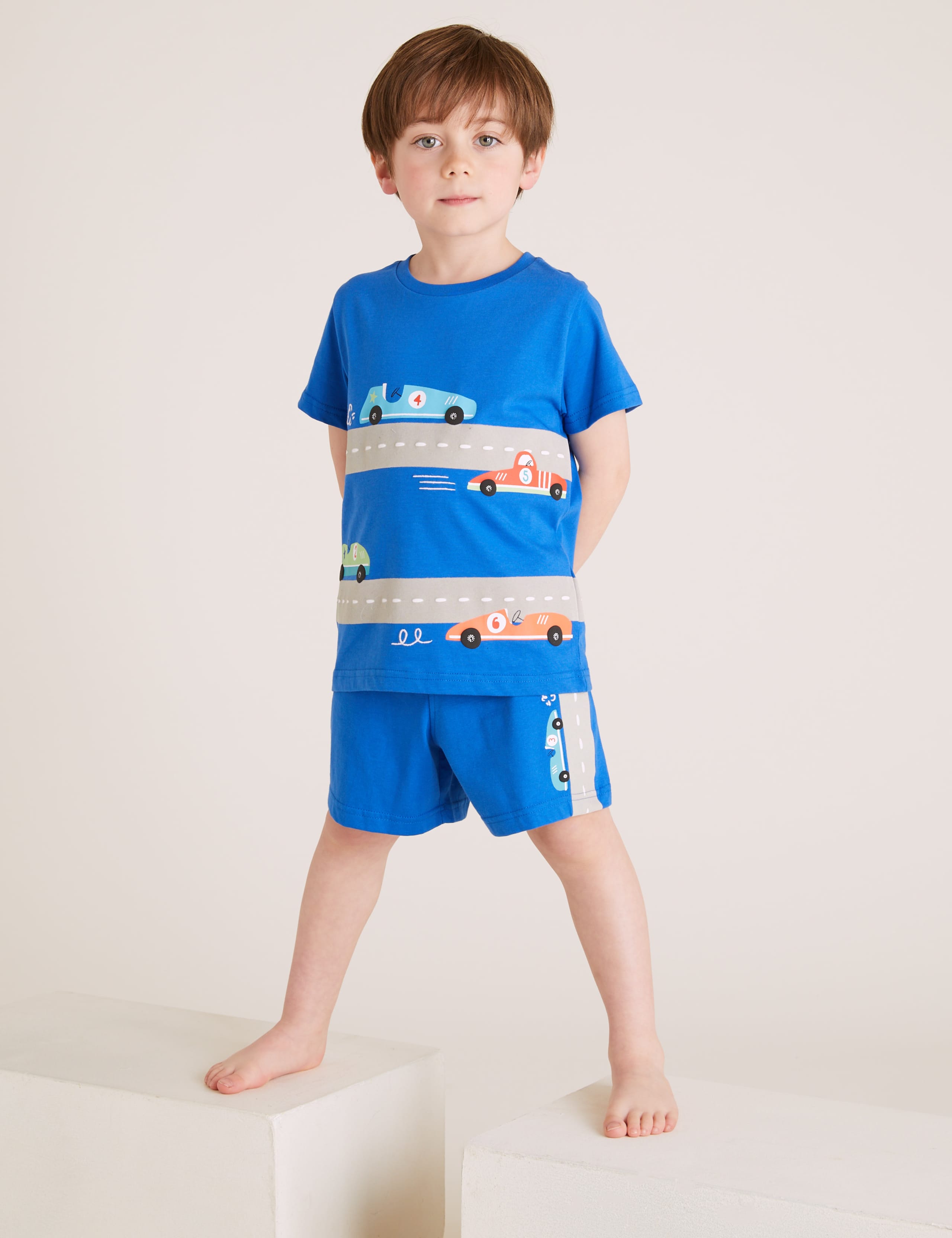 Pure Cotton Car Print Short Pyjama Set (1-7 Yrs) 1 of 5