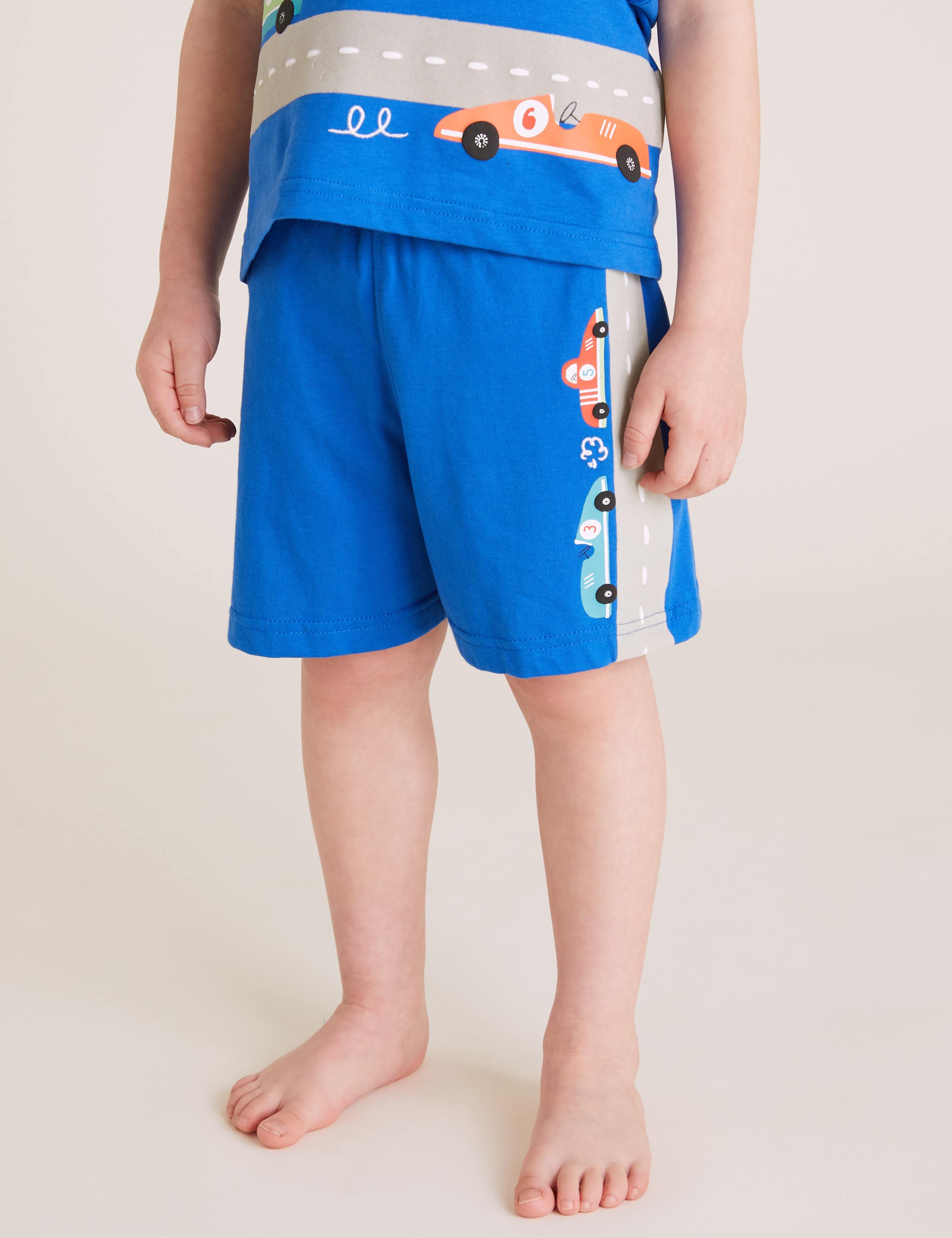 Pure Cotton Car Print Short Pyjama Set (1-7 Yrs) 4 of 5