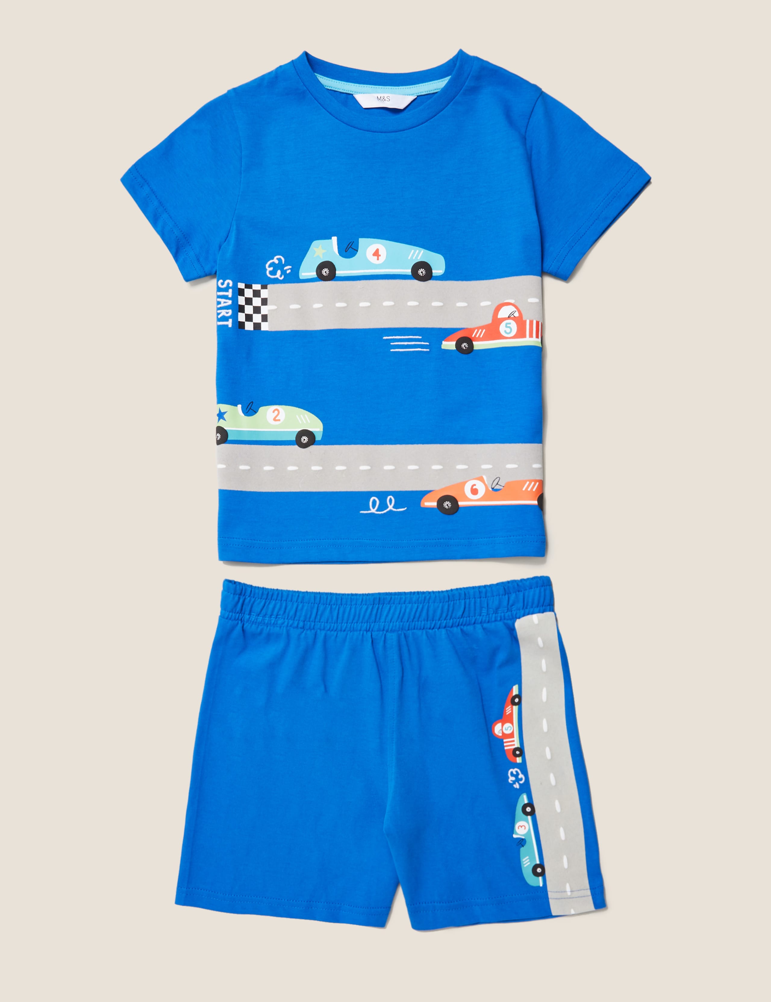 Pure Cotton Car Print Short Pyjama Set (1-7 Yrs) 2 of 5