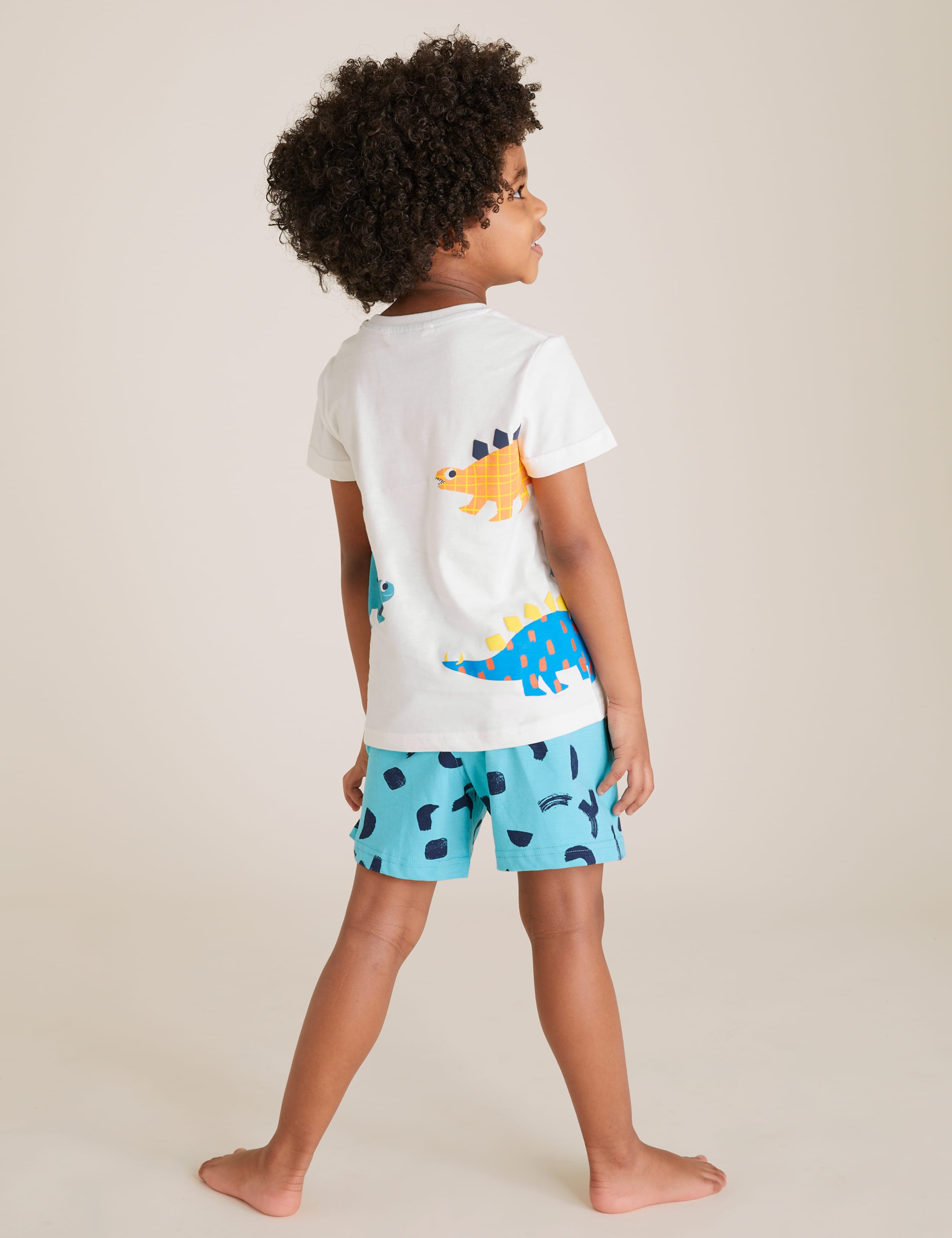 Pure Cotton Dinosaur Short Pyjama Set (1-7 Yrs) 3 of 5