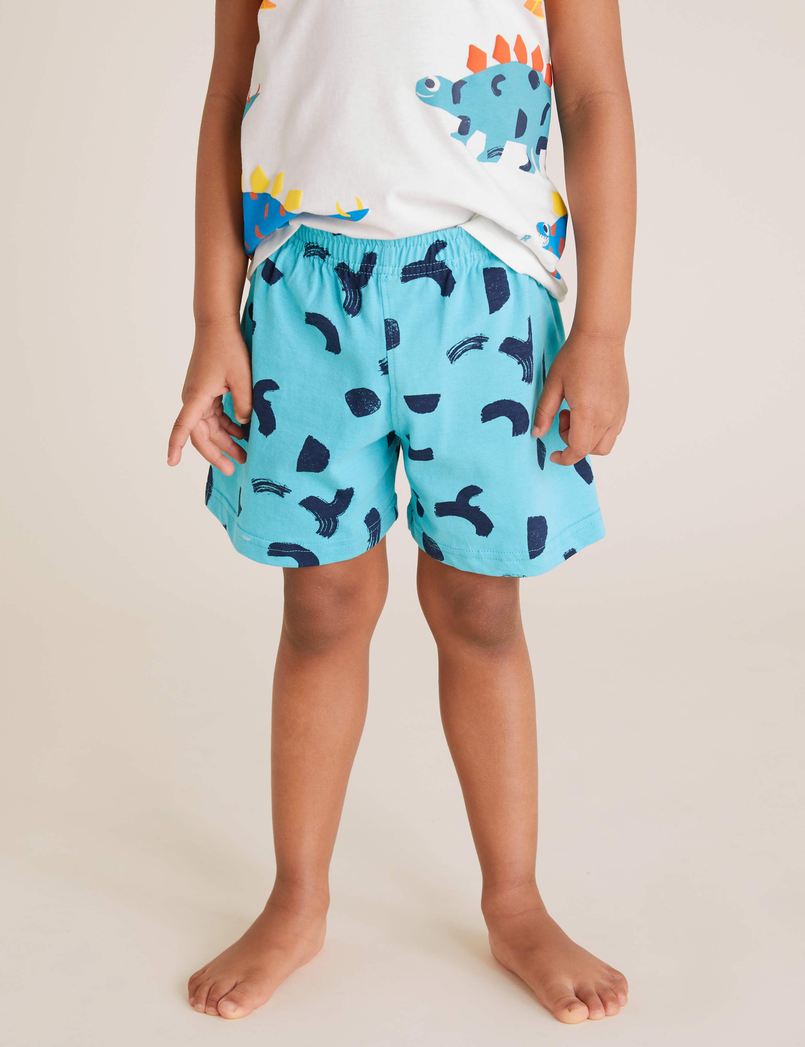 Pure Cotton Dinosaur Short Pyjama Set (1-7 Yrs) 4 of 5