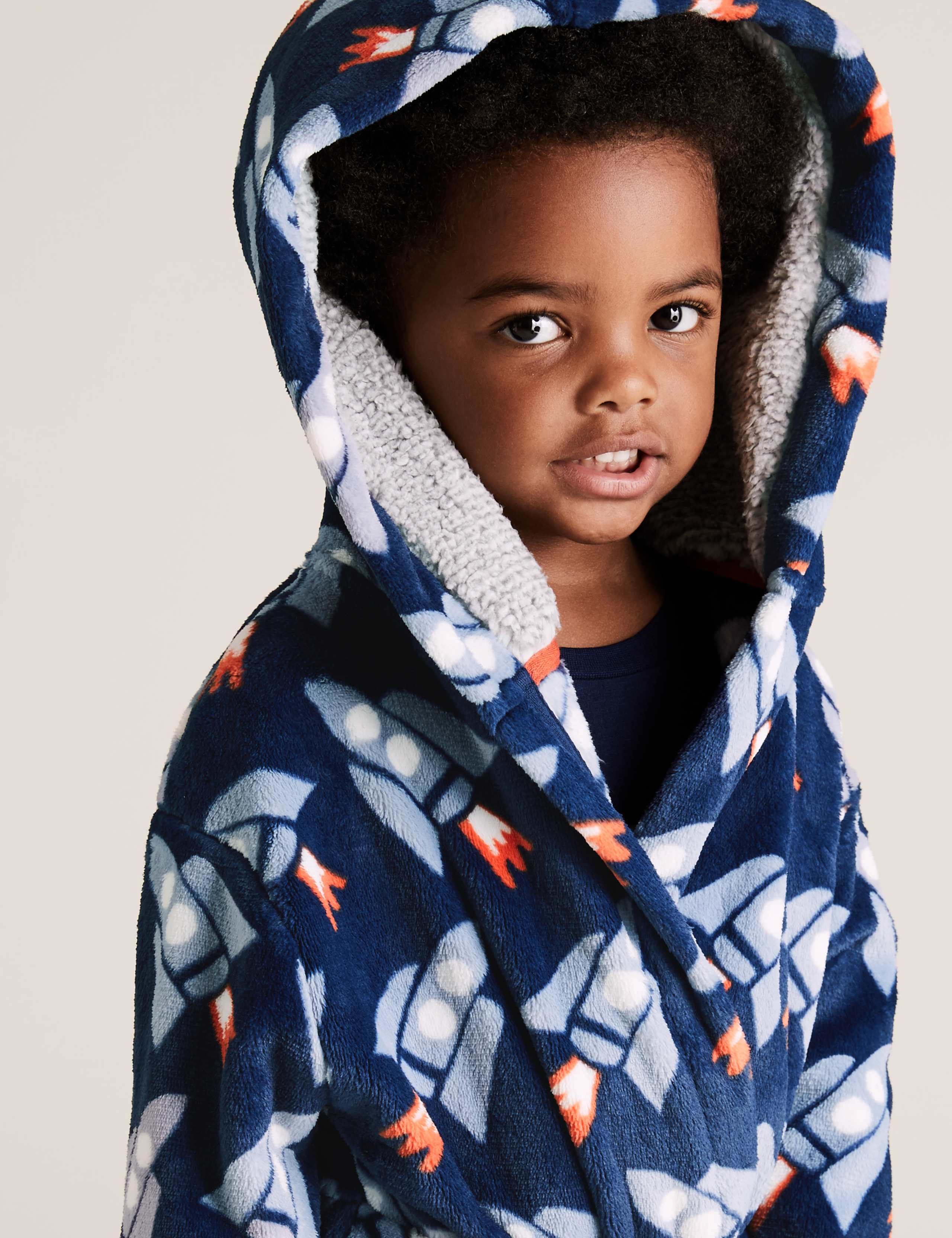 Fleece Rocket Print Dressing Gown (1-7 Yrs) 3 of 4