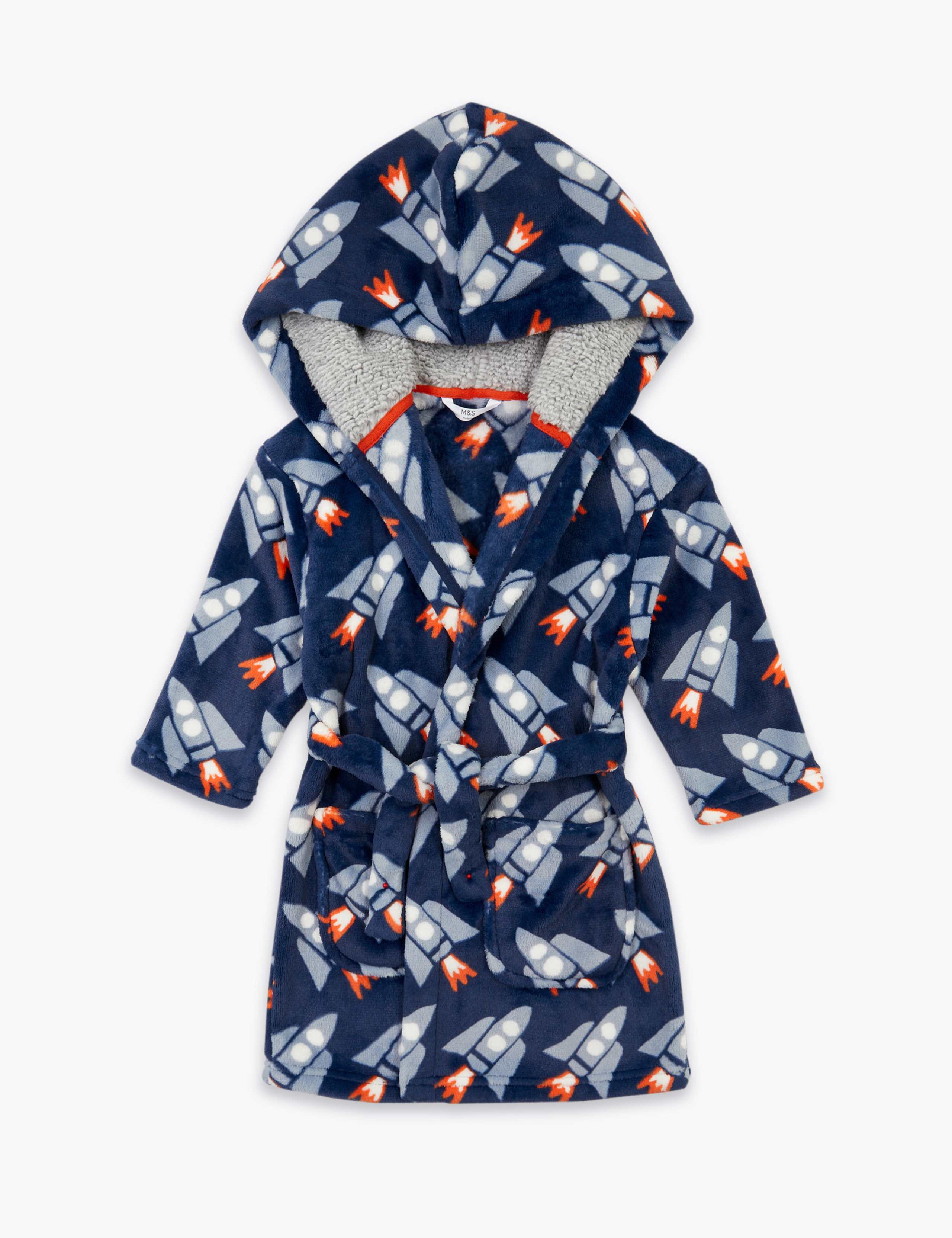 Fleece Rocket Print Dressing Gown (1-7 Yrs) 2 of 4