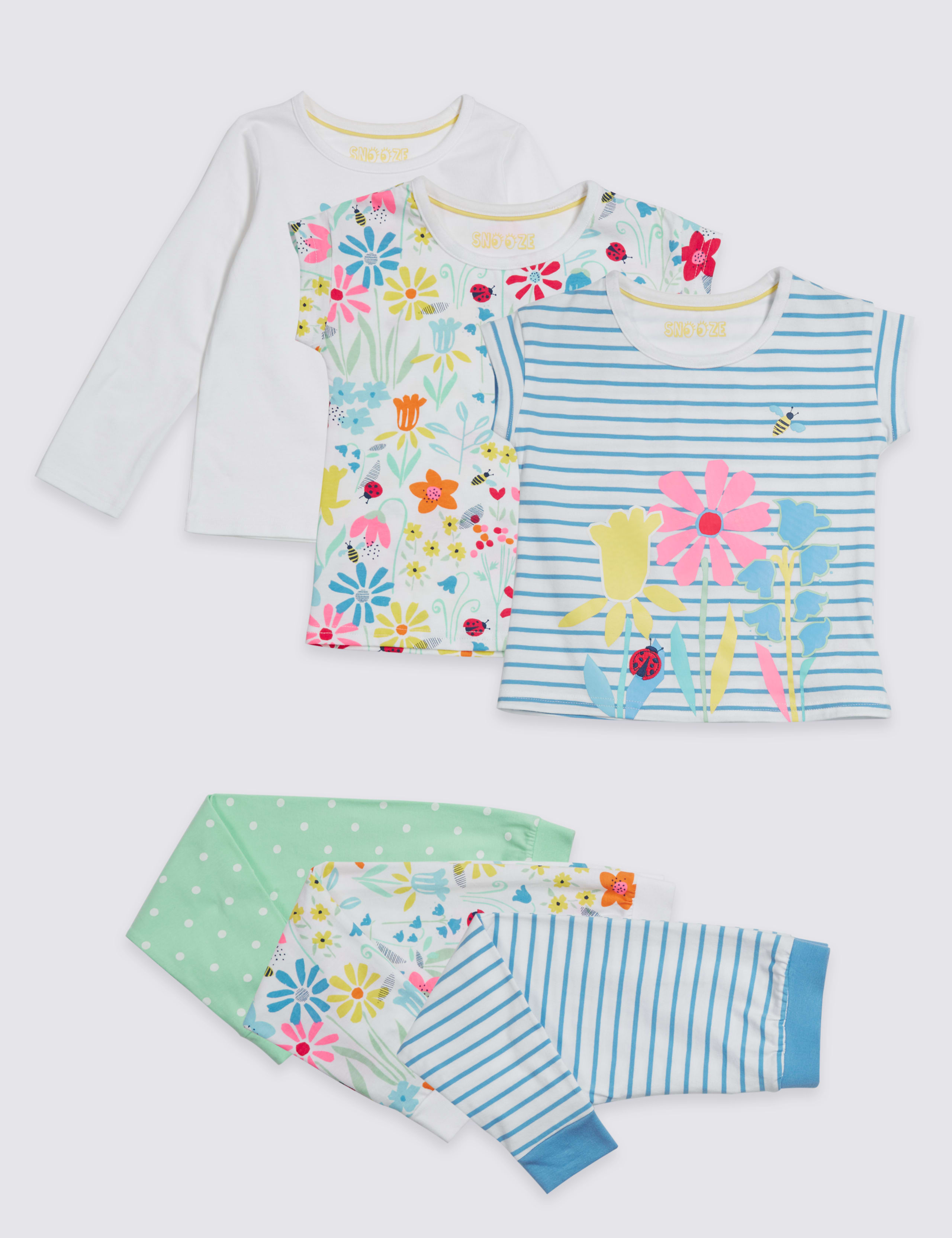 3 Pack Pyjamas with Stretch (1-7 Years) 1 of 1