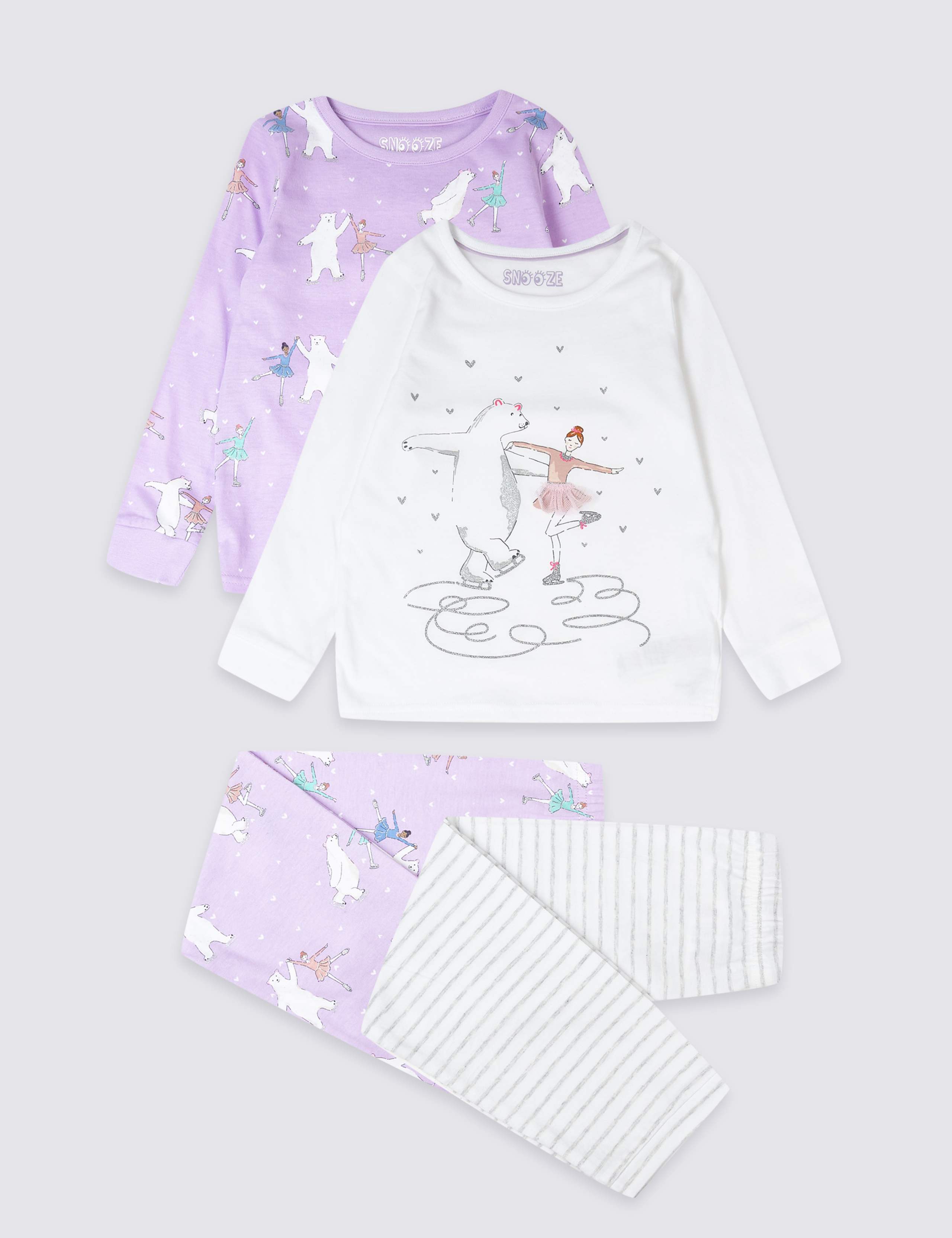 2 Pack Skating Bear Pyjamas (1-7 Years) 1 of 6