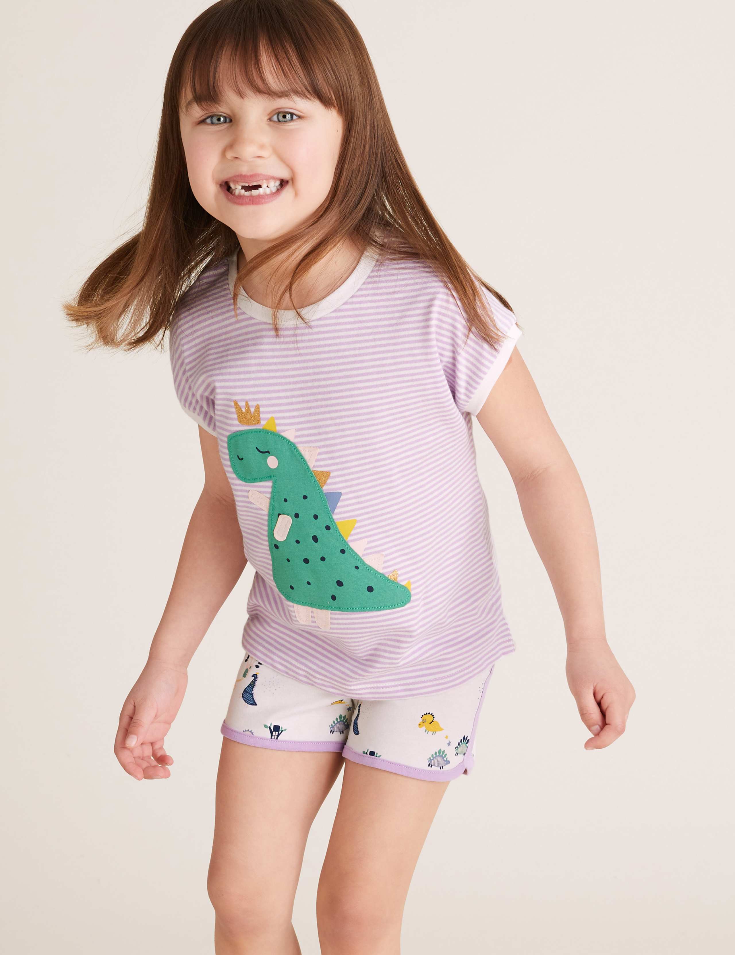 Pure Cotton Dinosaur Short Pyjama Set (1-7 Yrs) 1 of 4
