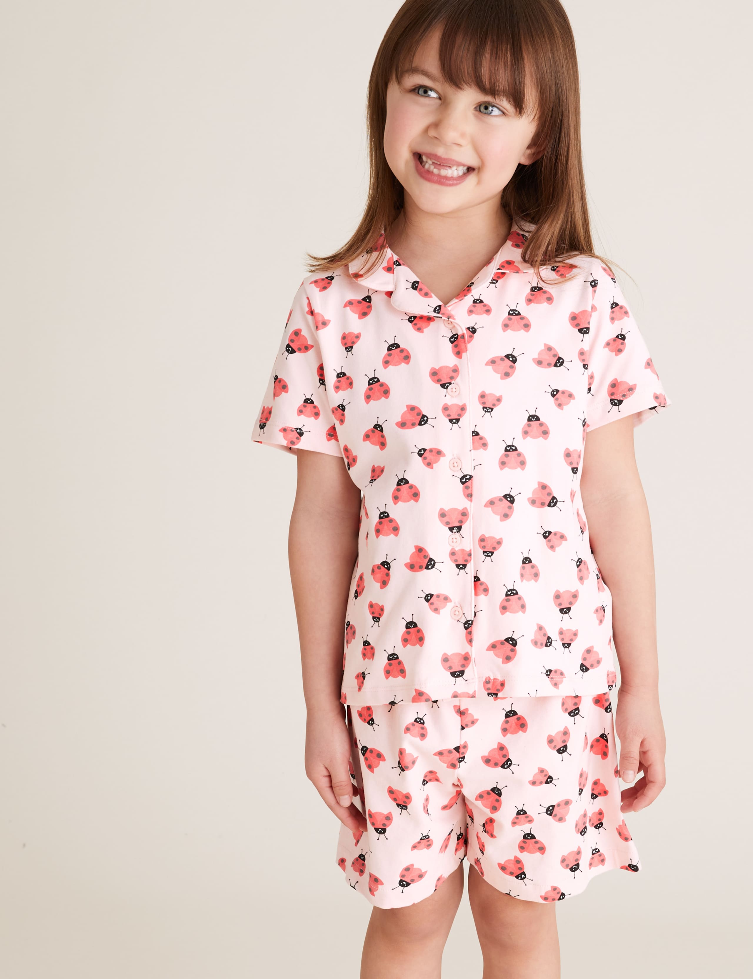Cotton Ladybird Print Short Pyjama Set (1-7 Yrs) 1 of 4