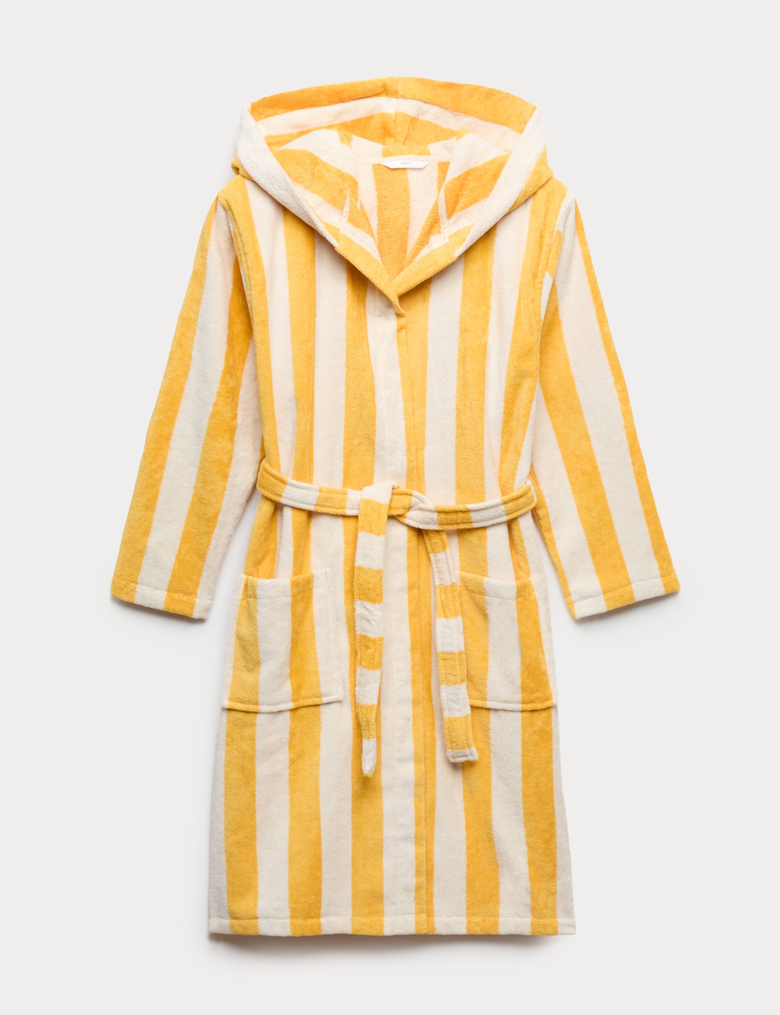 Pure Cotton Striped Towelling Robe (9 Mths - 10 Yrs) 1 of 1