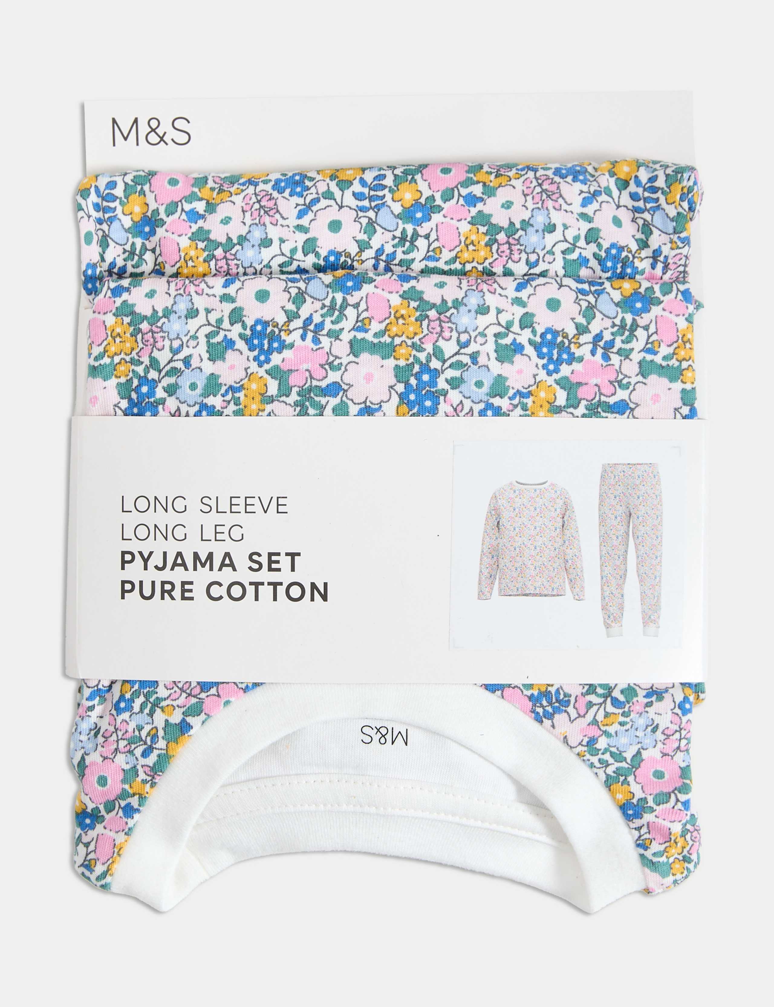 Pure Cotton Floral Pyjamas (12 Mths - 16 Yrs) 2 of 2