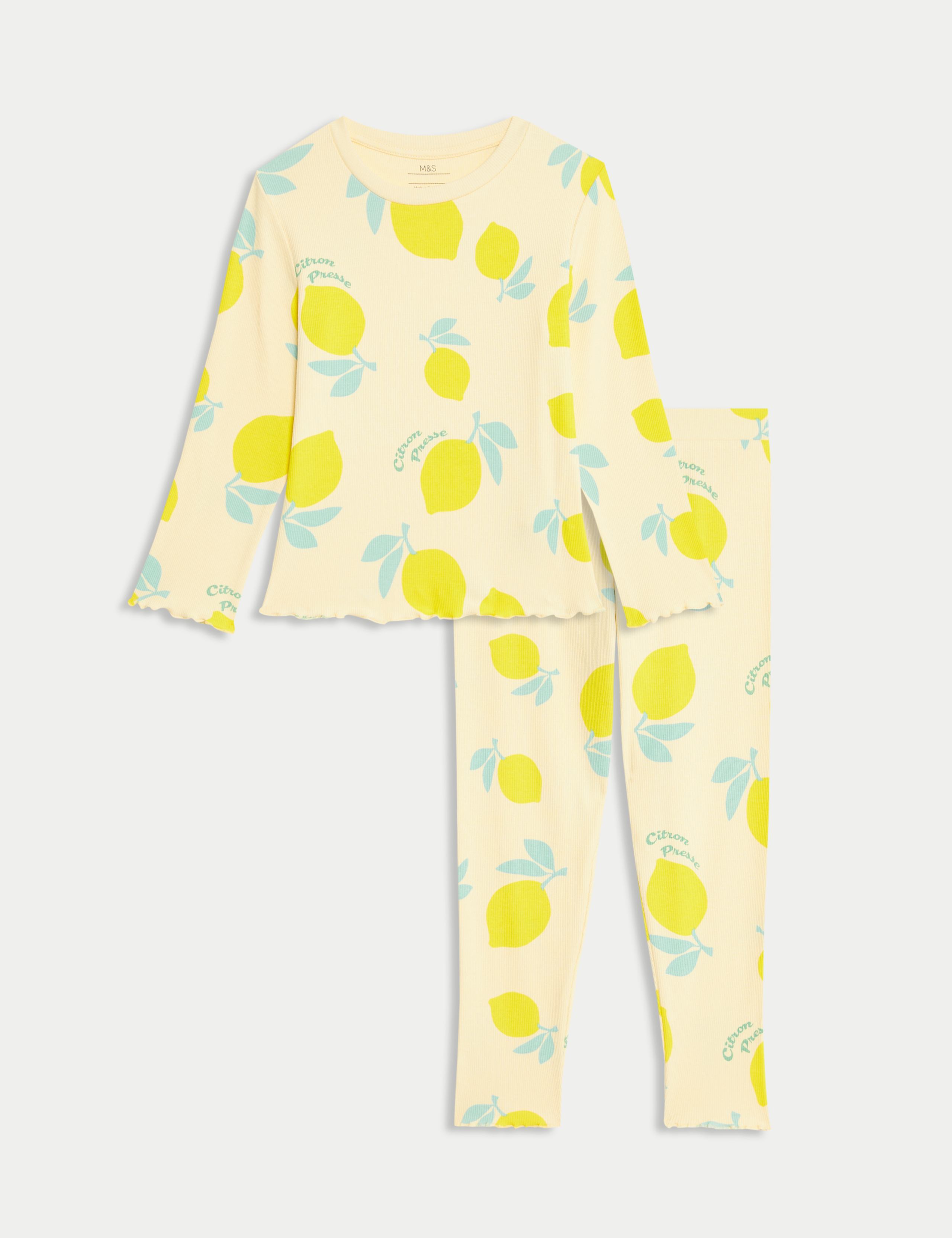 Cotton Rich Lemon Pyjamas (1-8 Yrs) 2 of 5