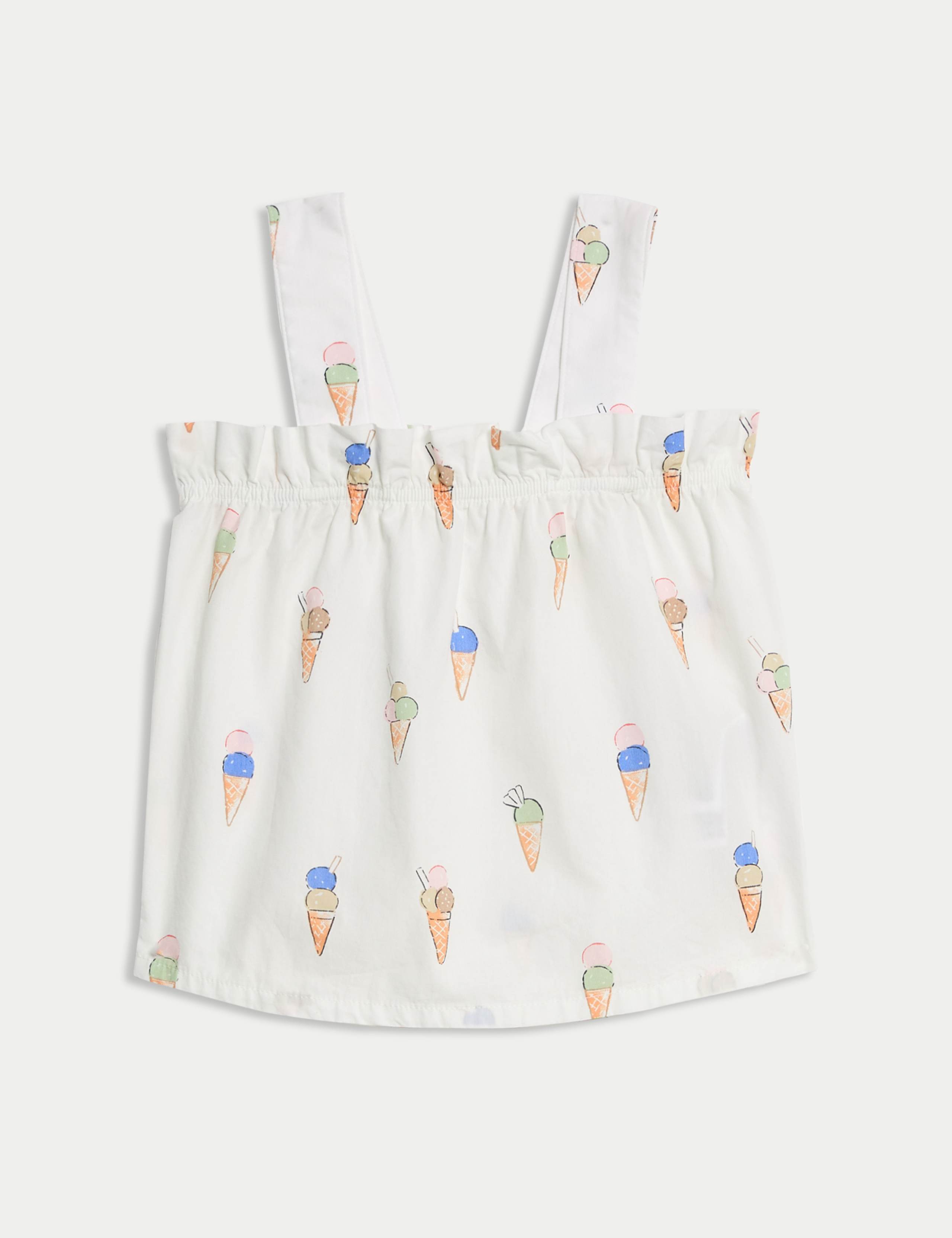 Pure Cotton Ice Cream Print Pyjamas (1-8 Yrs) 3 of 6