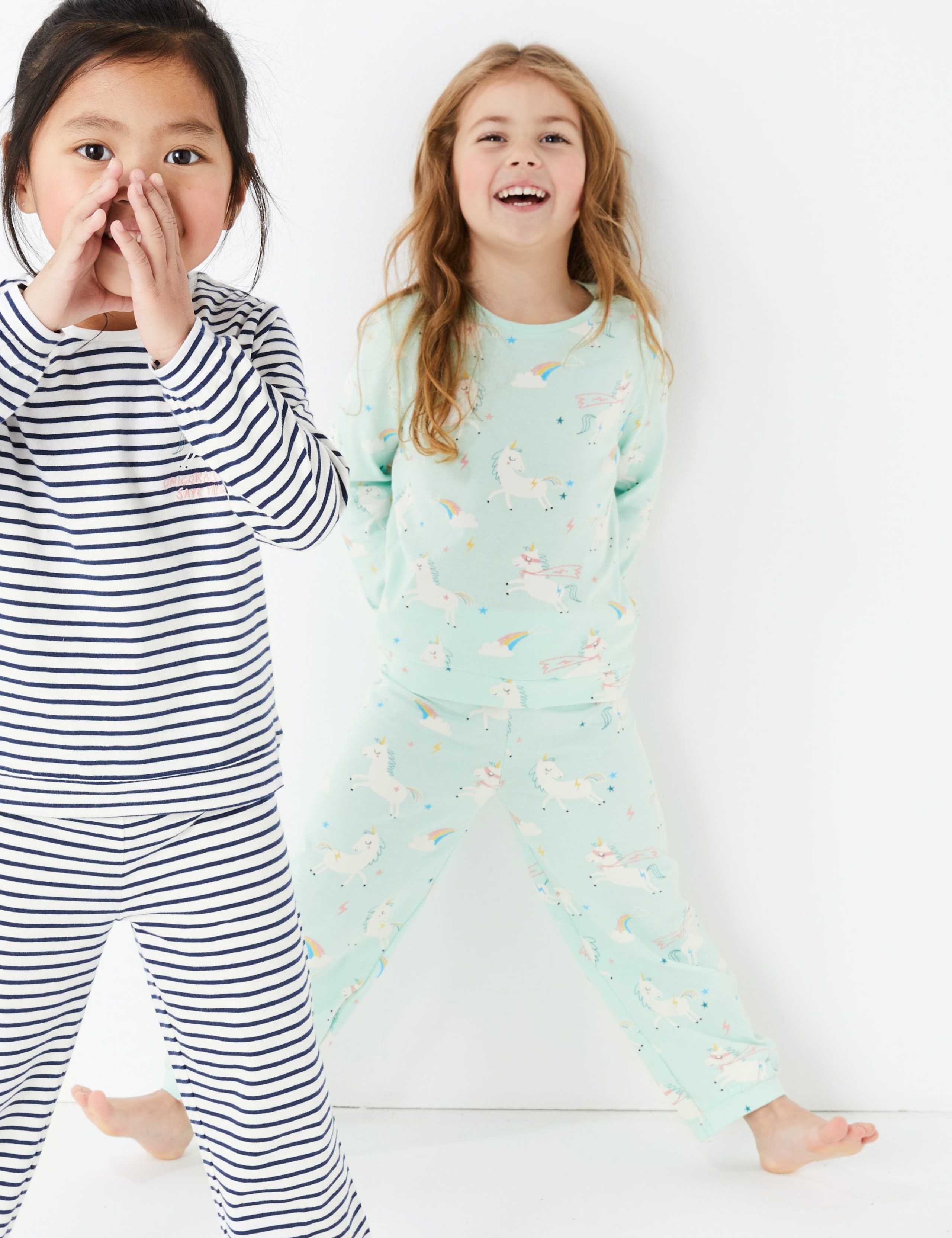 2 Pack Cotton Unicorn Pyjama Sets (1-7 Years) 1 of 6