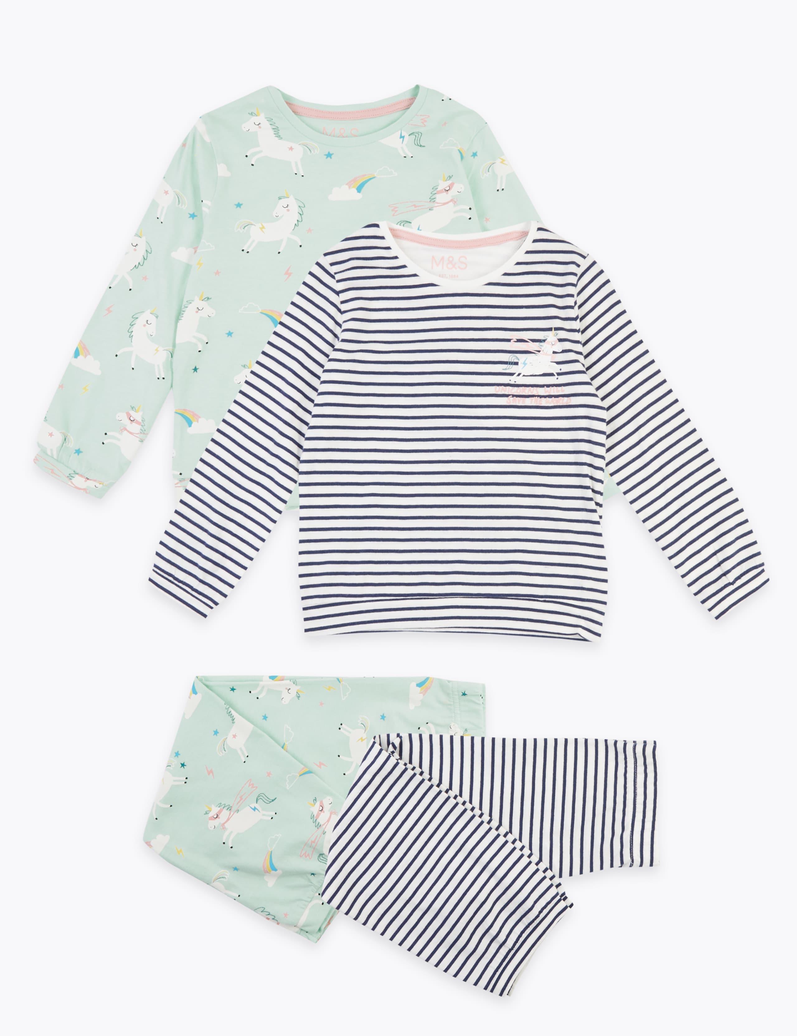 2 Pack Cotton Unicorn Pyjama Sets (1-7 Years) 2 of 6