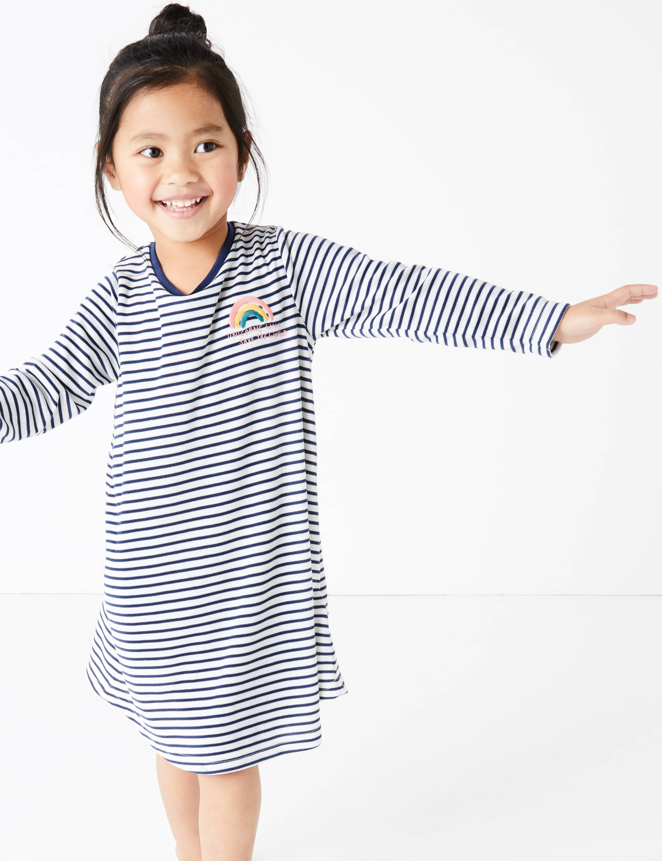 2 Pack Unicorn & Striped Nightdresses (1-7 Years) 3 of 5