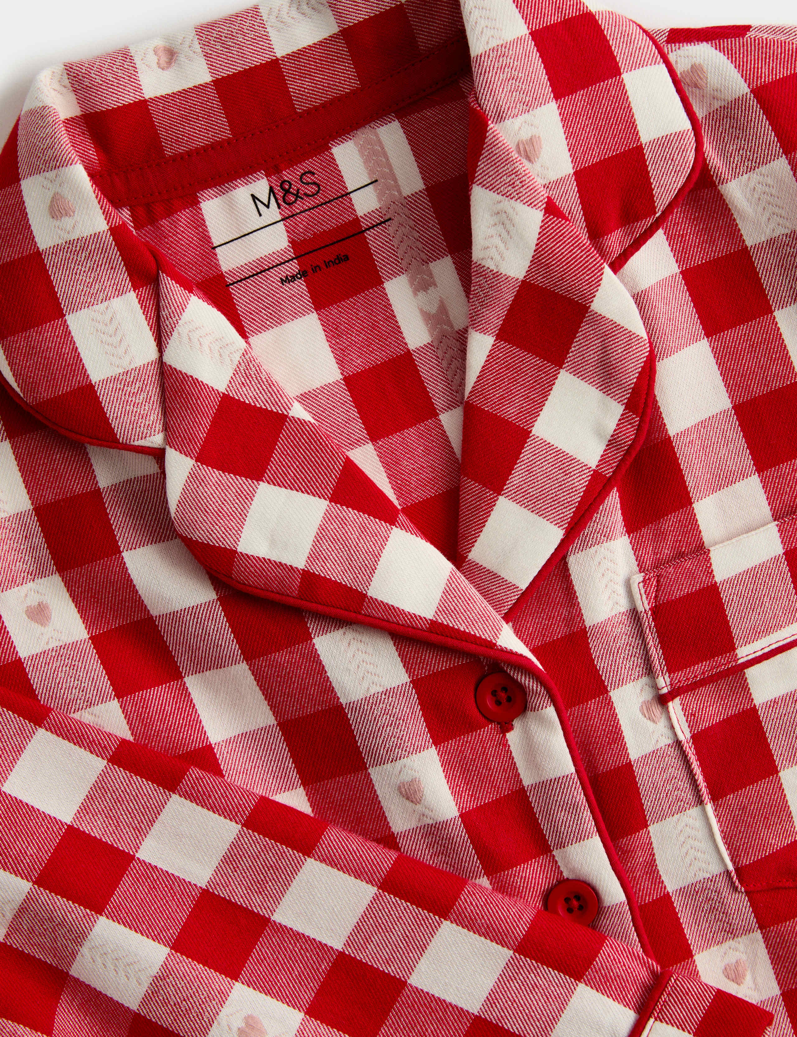 Pure Cotton Gingham Revere Pyjamas (1-16 Yrs) 3 of 3