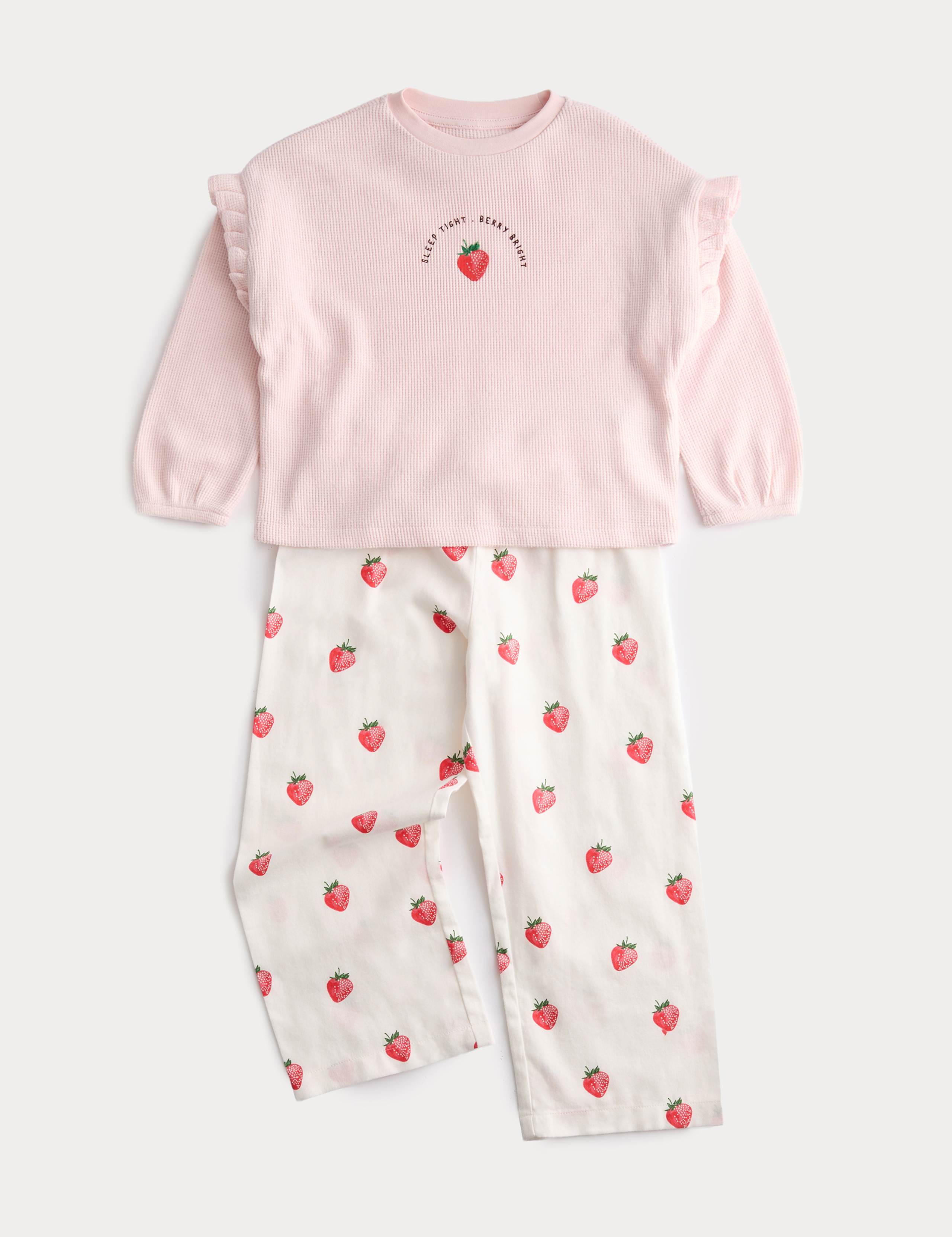 Cotton Rich Strawberry Graphic Pyjamas (1-8 Yrs) 1 of 2