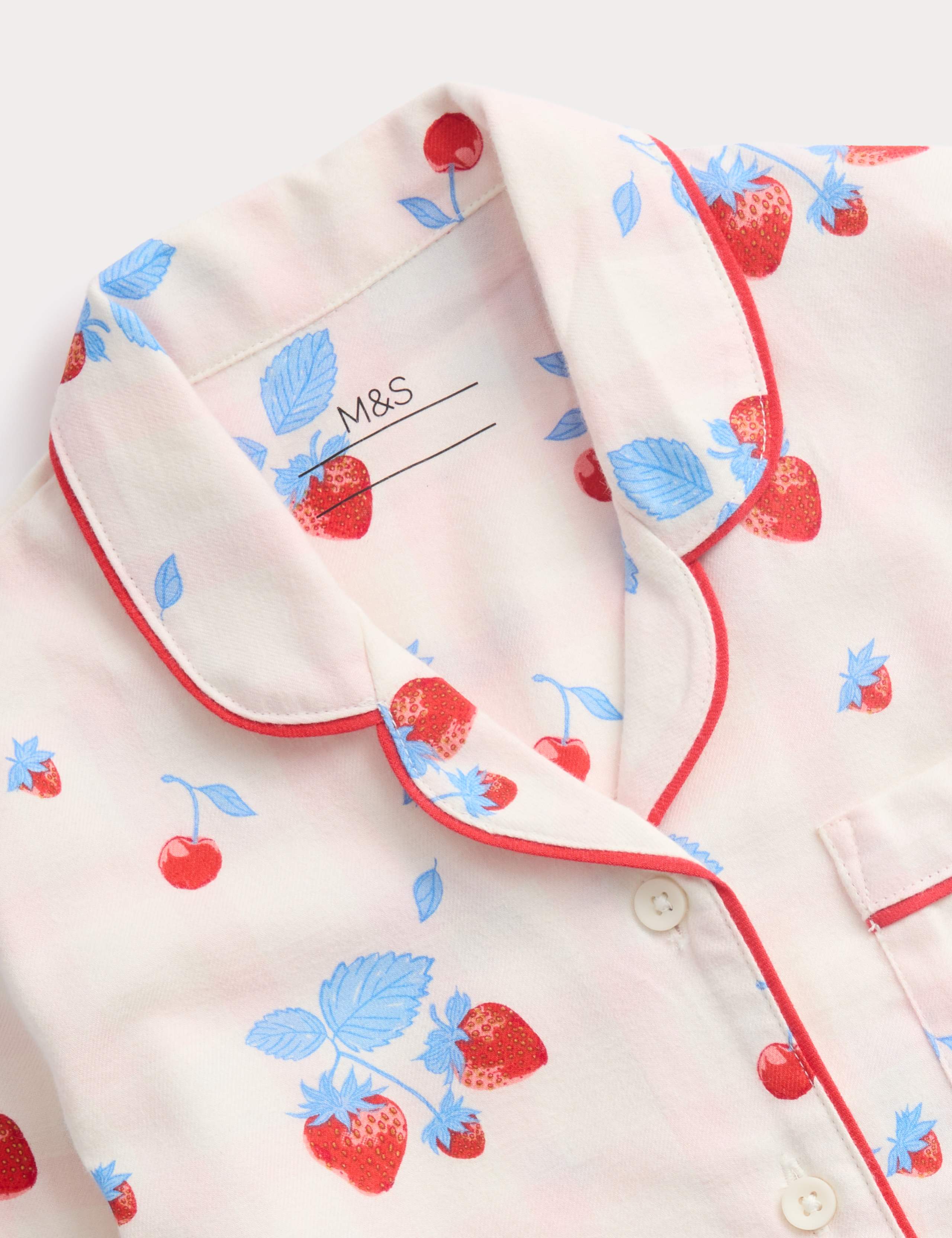 Pure Cotton Strawberry Print Pyjamas (0-16 Yrs) 3 of 3