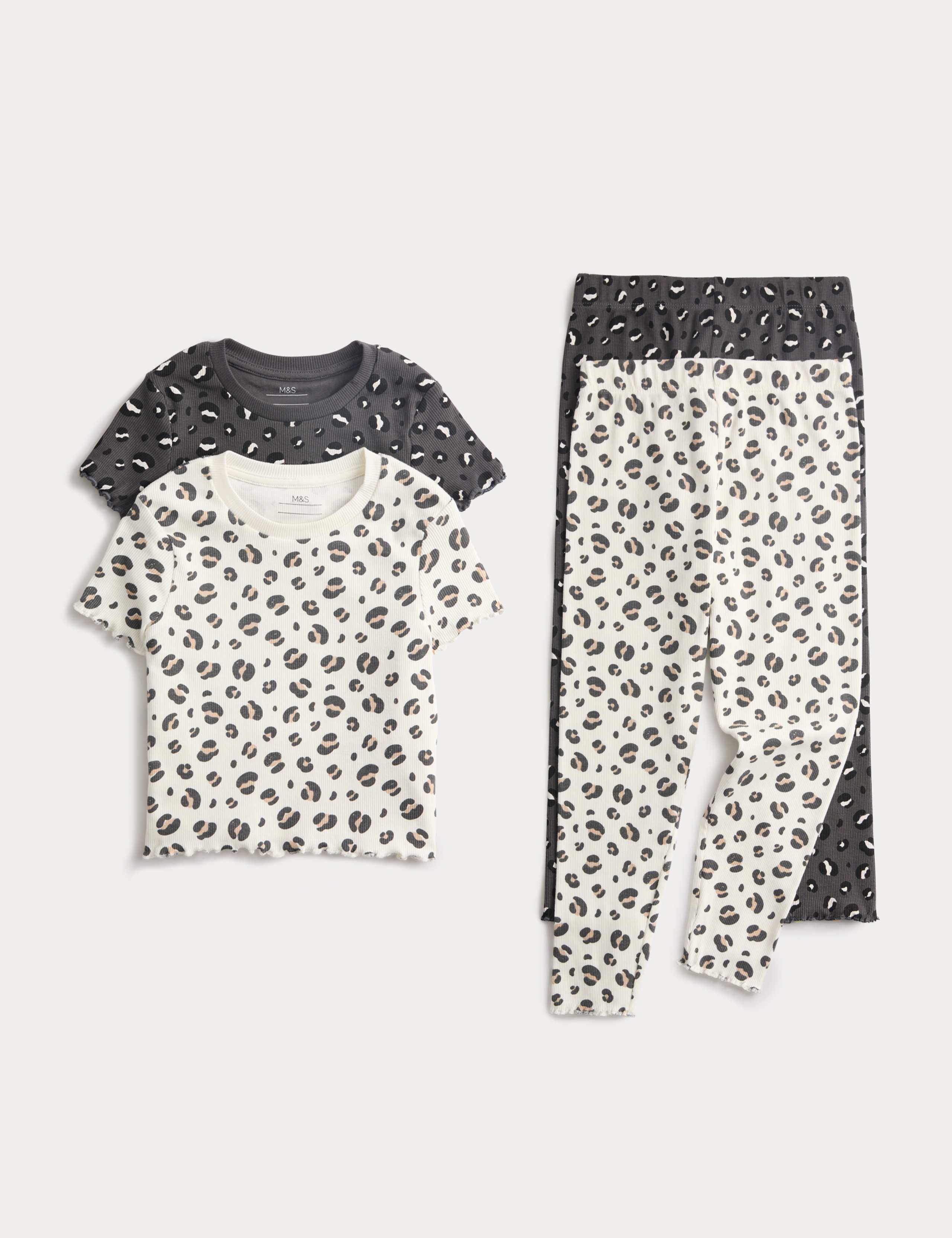 2 Pack Cotton Rich Leopard Pyjamas (0-16 Yrs) 1 of 1