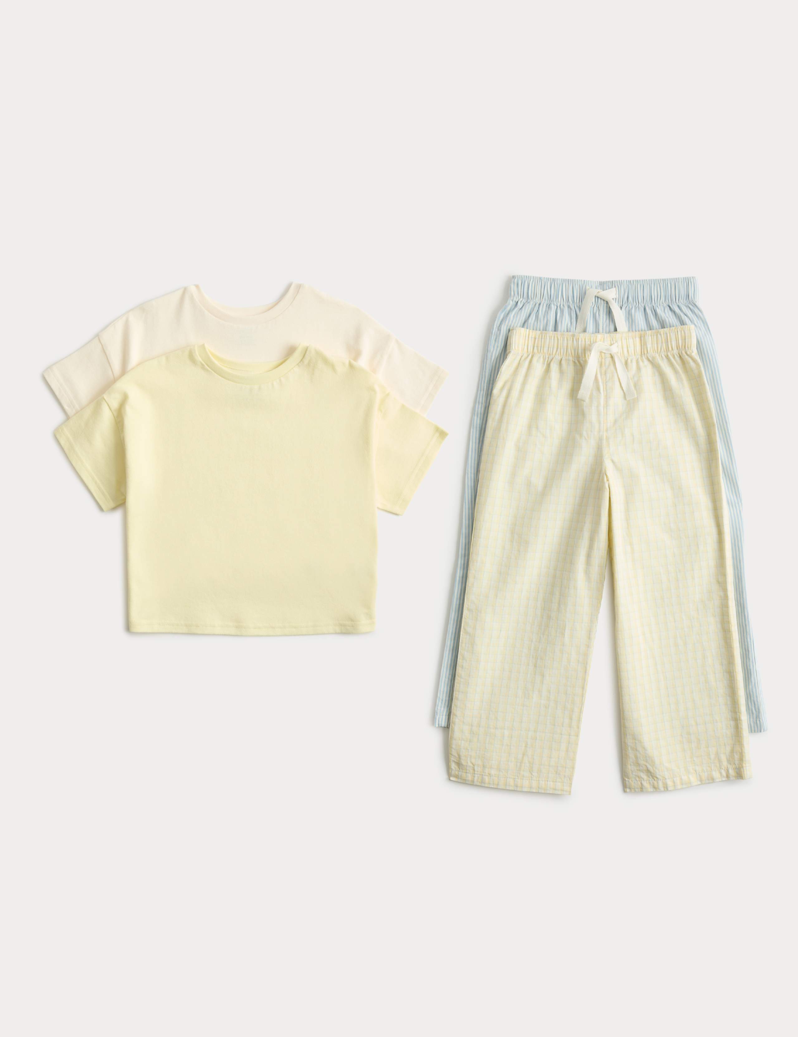 Kids' 2 Pack Yellow Mix Pyjama Sets (1-8 Yrs) 1 of 1