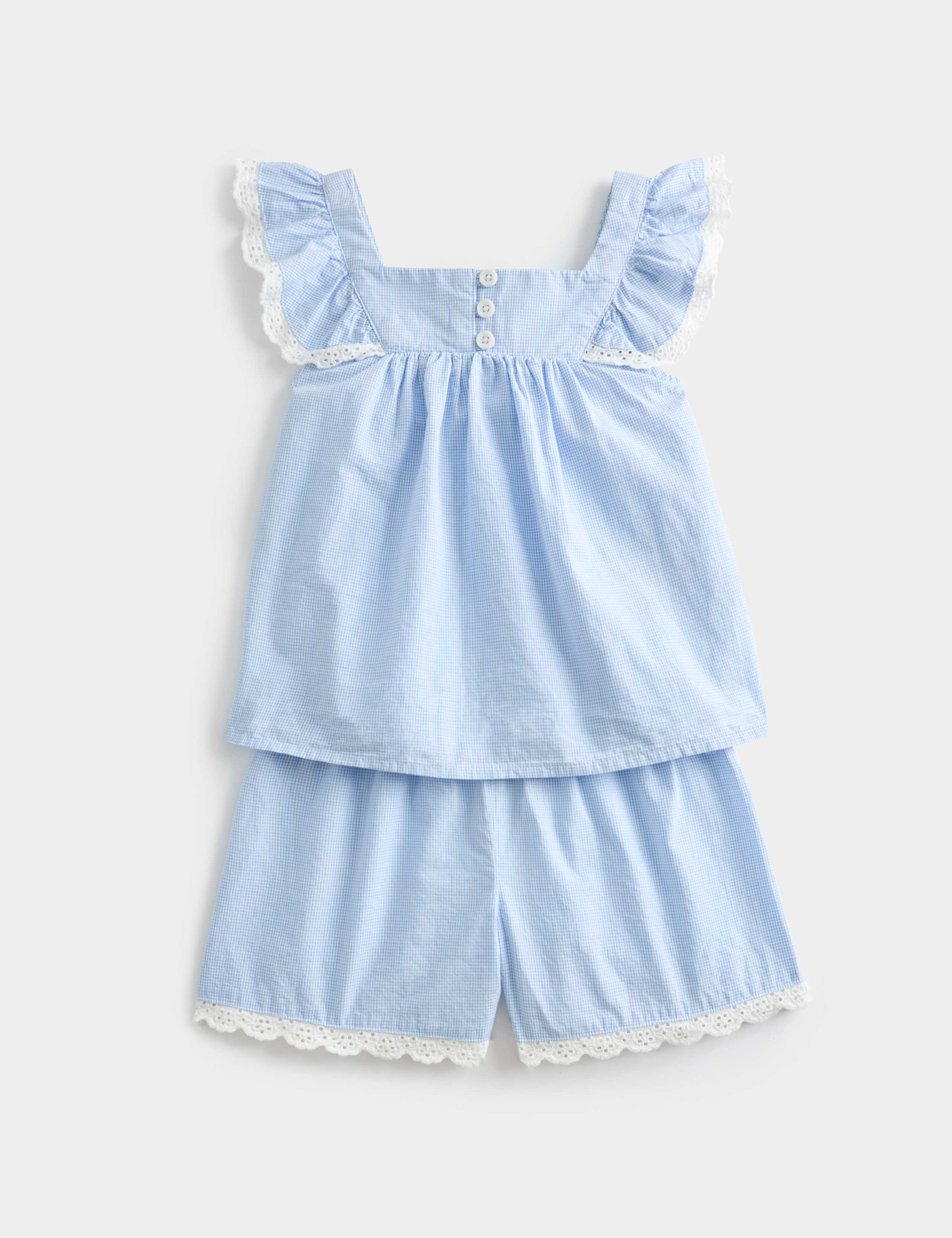 Pure Cotton Blue Stripe Shortie Pyjamas (1-8 Yrs) 1 of 2