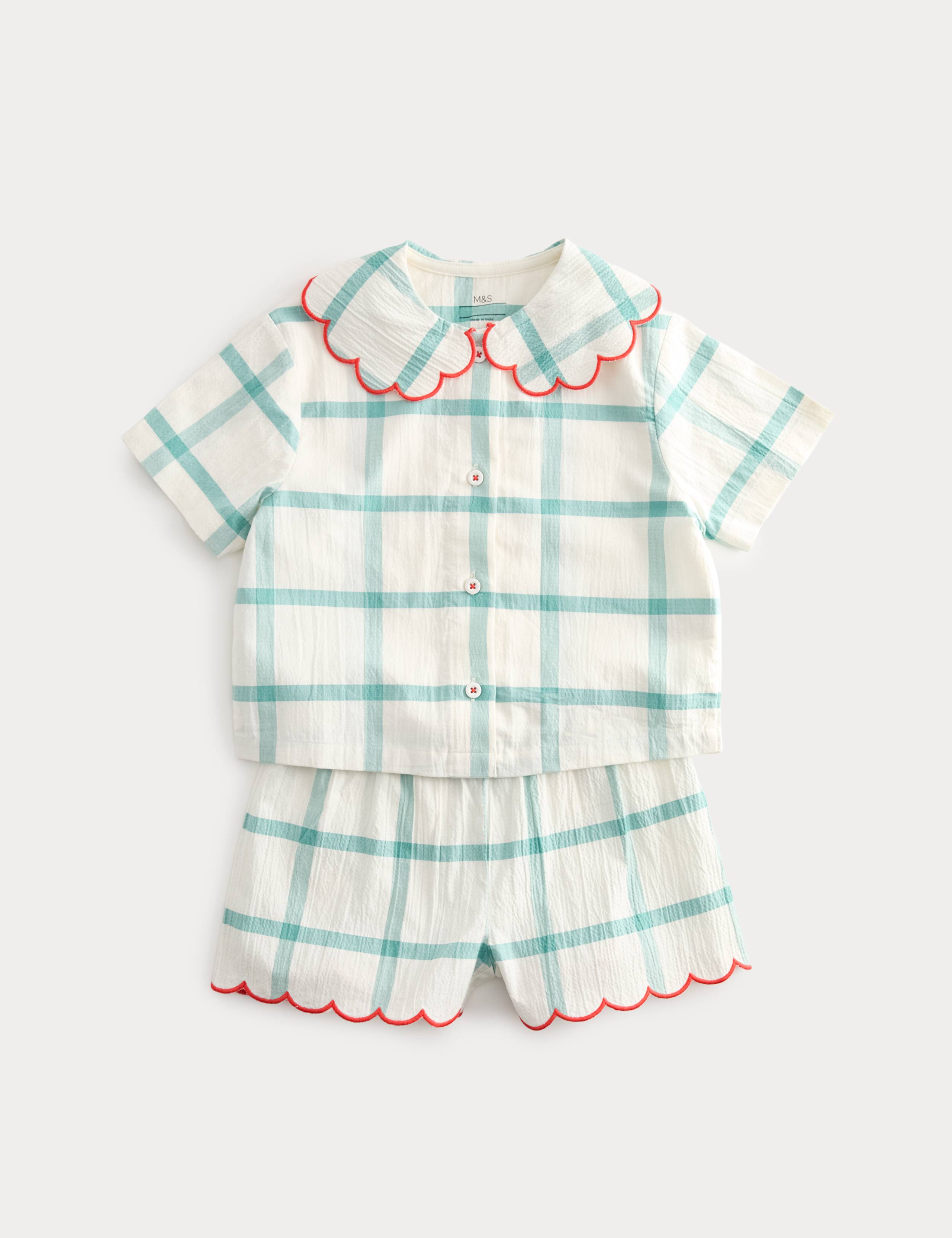 Kids' Seersucker Checked Sleepytime Pyjamas (9 Mths-8 Yrs) 1 of 2
