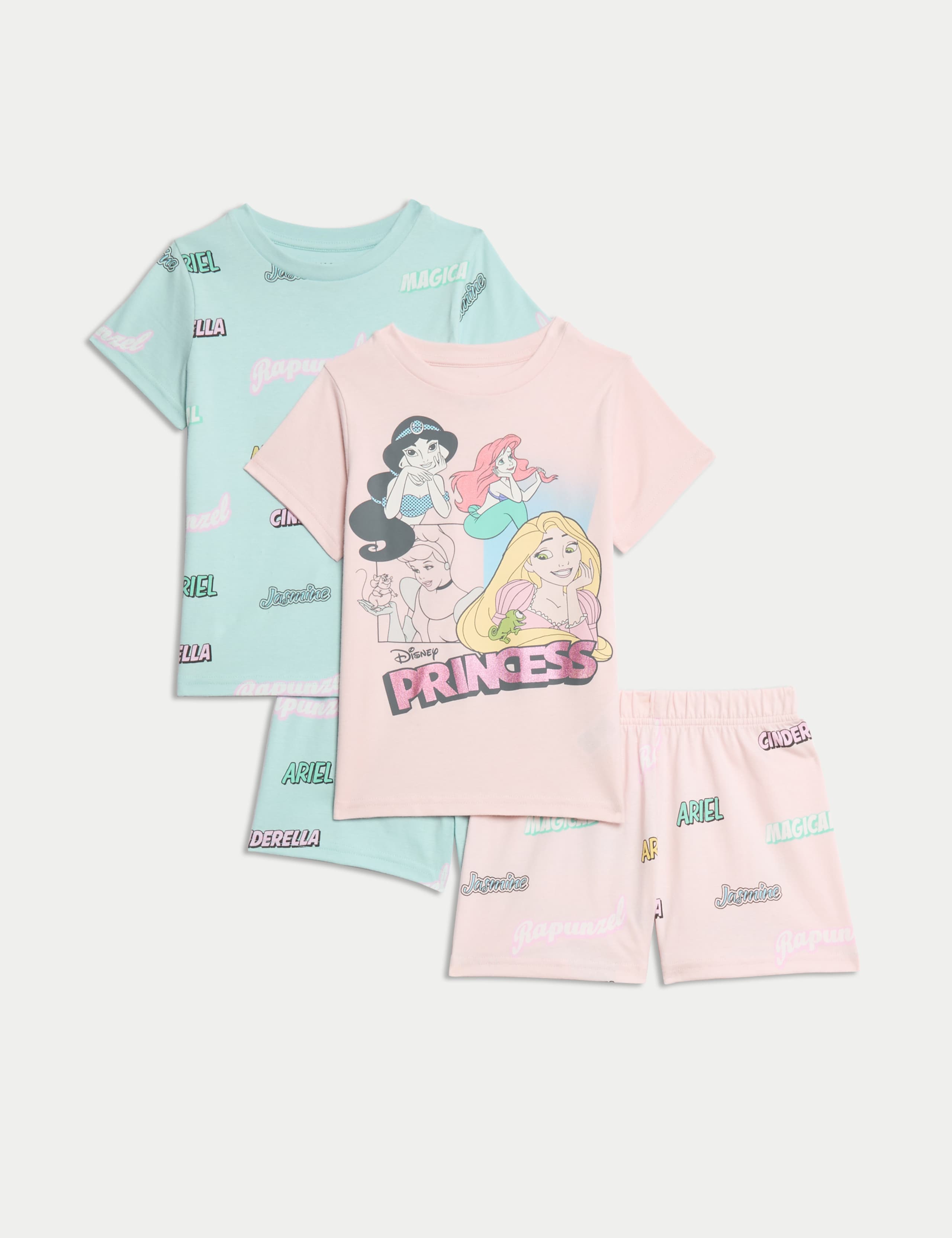 2 Pack Disney Princess™ Pyjama Sets (2-8 Yrs) 1 of 2