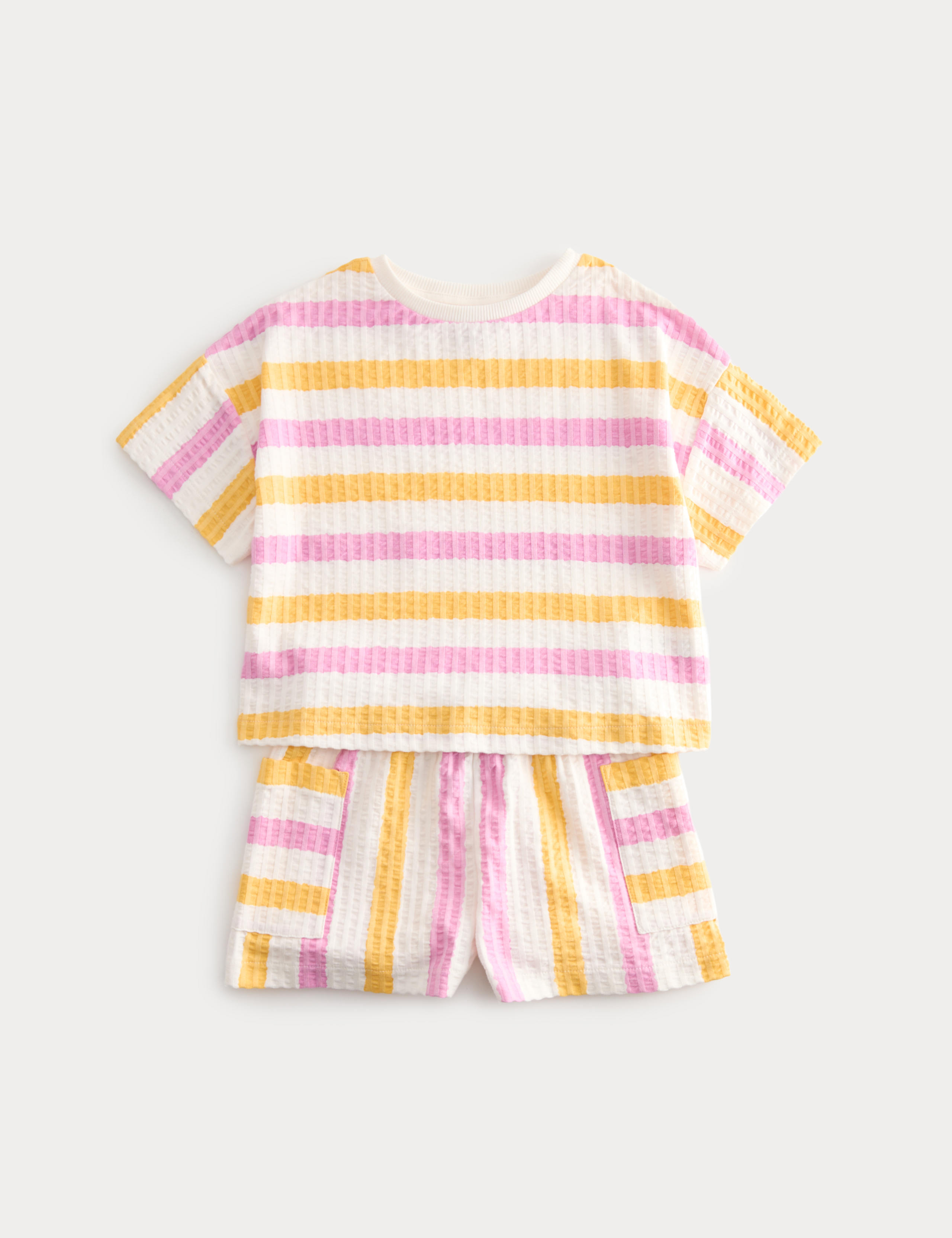 Pure Cotton Striped Short Pyjamas (1-8 Yrs) 1 of 2