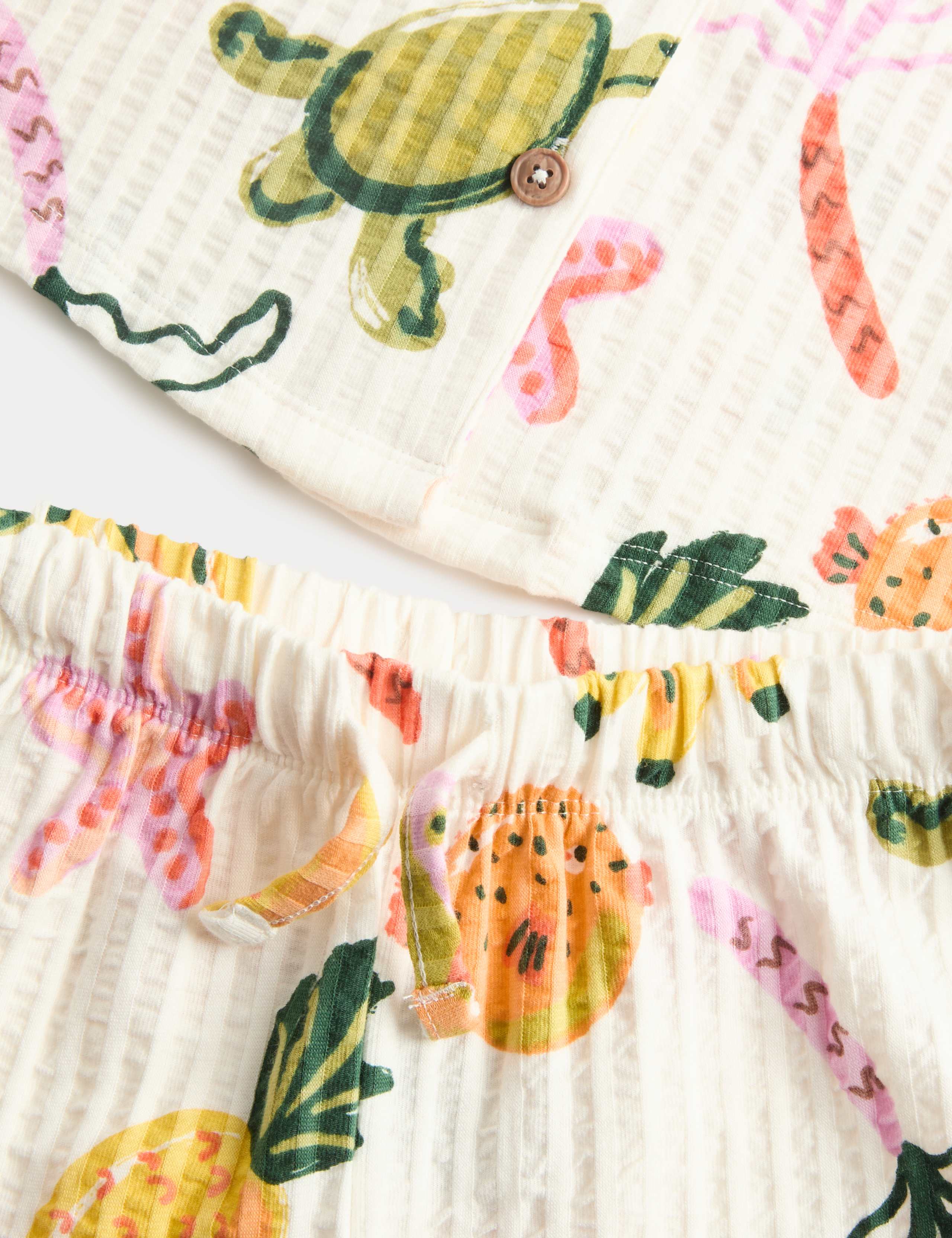 Seersucker Patterned Revere Pyjama (1-8 Yrs) 2 of 2