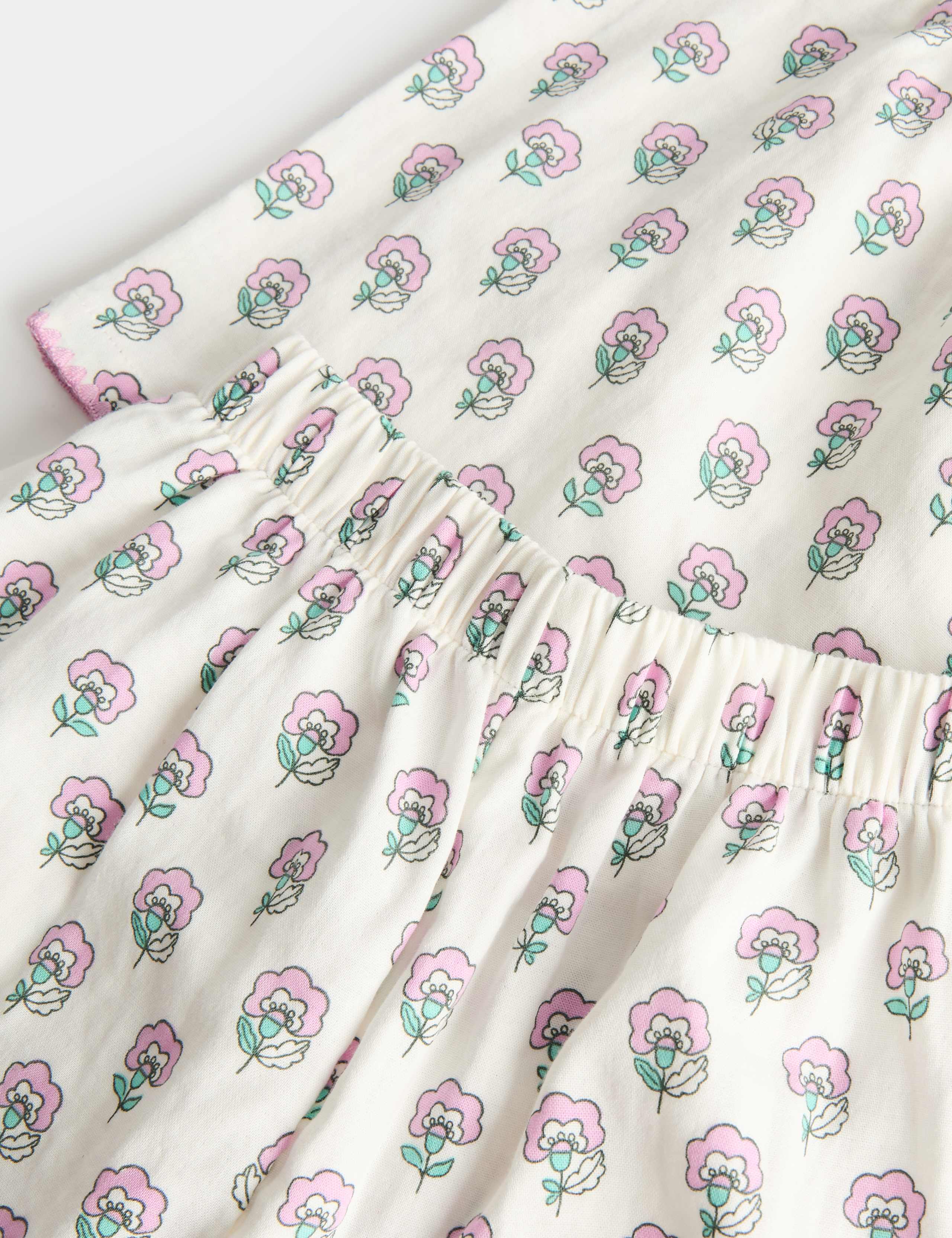 Pure Cotton Flower Print Pyjamas (1-8 Yrs) 3 of 3