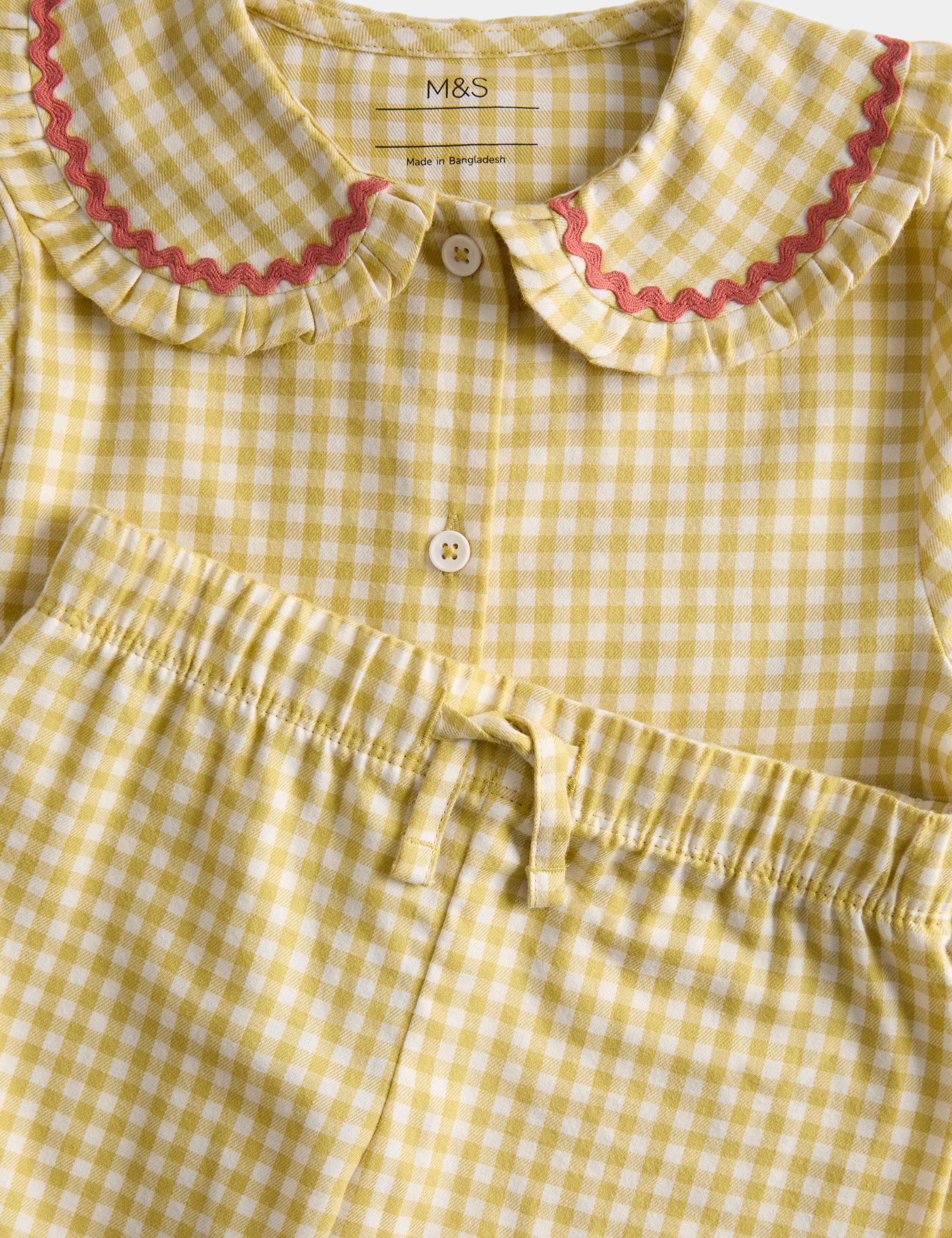 Pure Cotton Frill Checked Pyjamas (9 Mths - 8 Yrs) 2 of 3