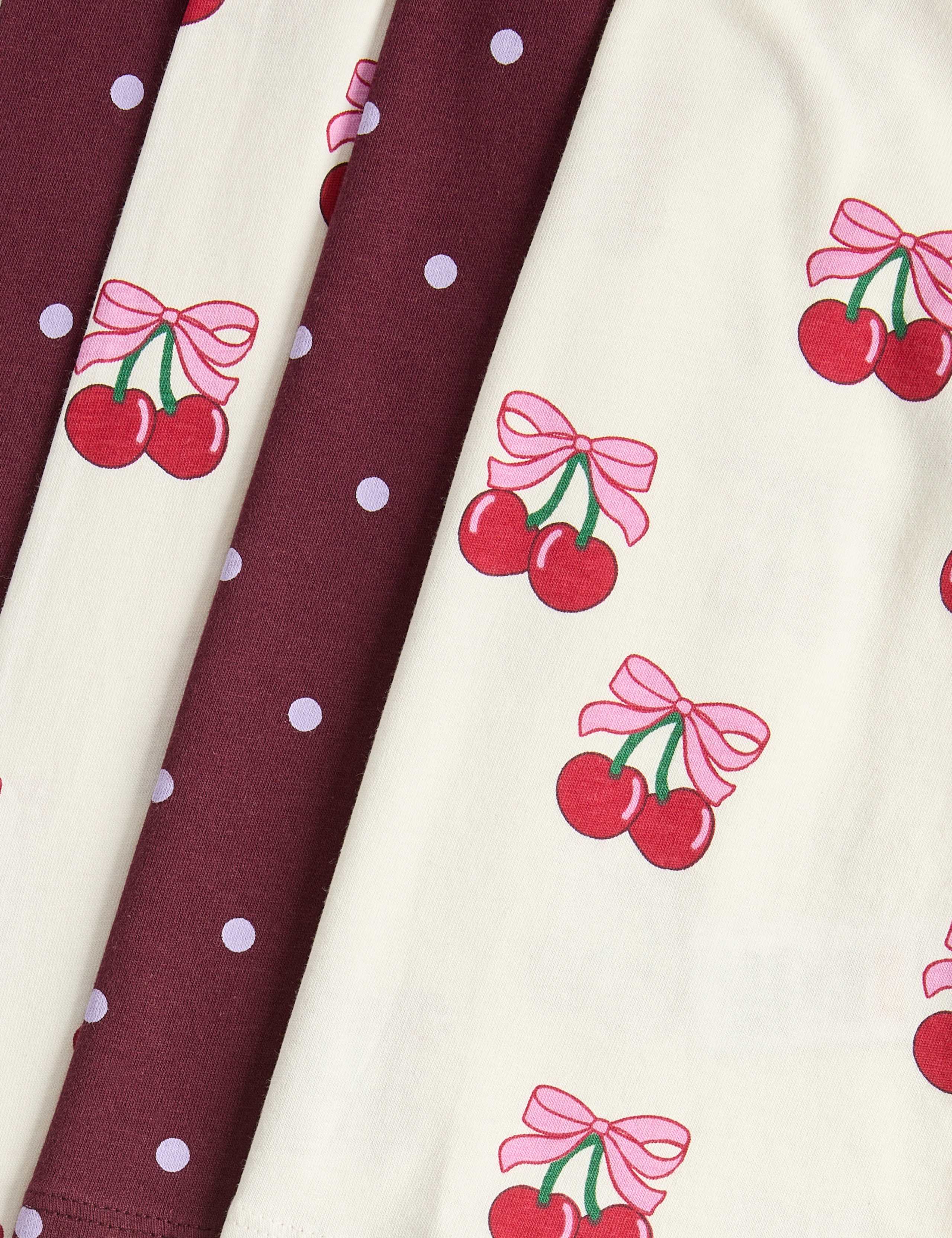 2 Pack Pure Cotton Cherry Pyjama Sets (0-8 Yrs) 2 of 2