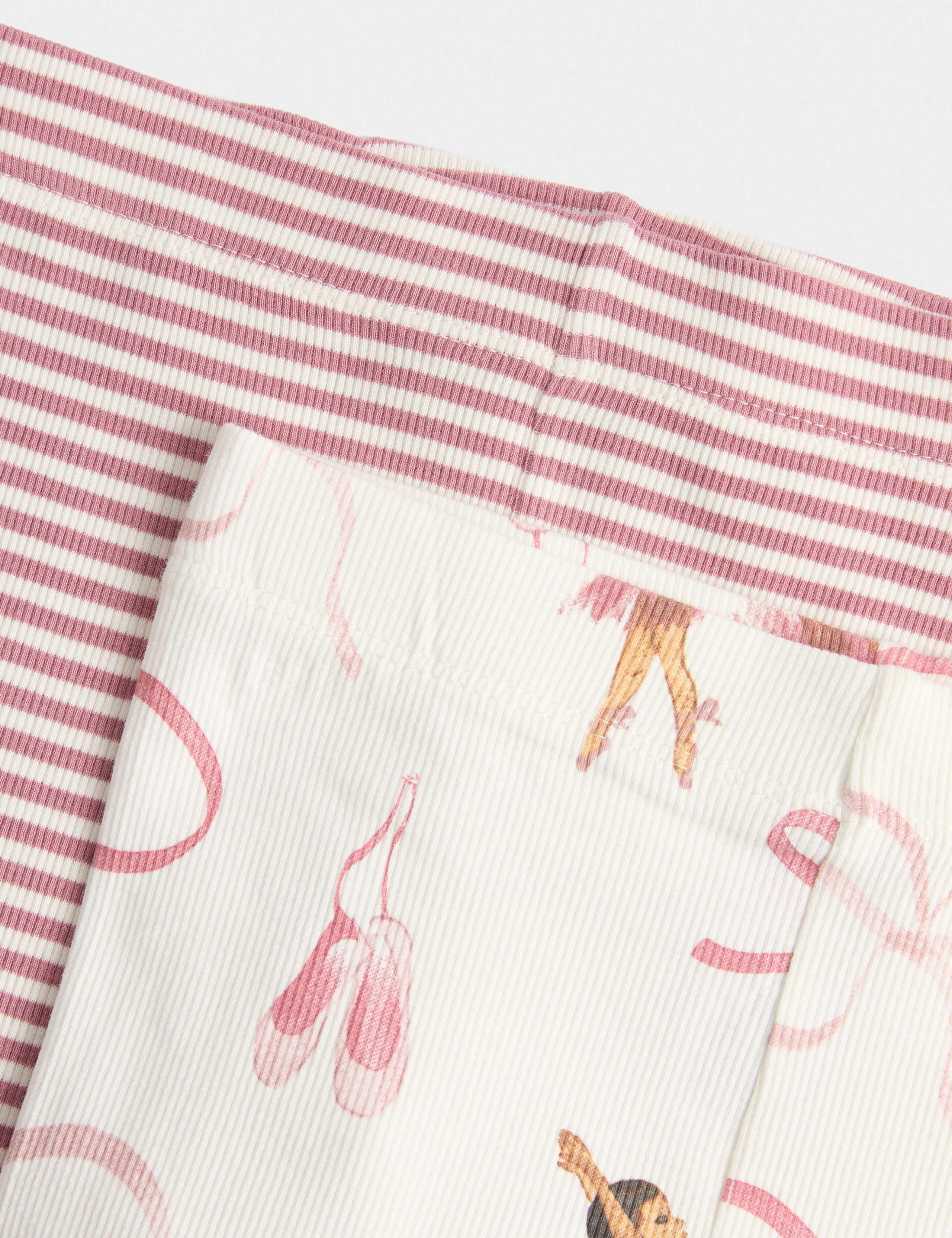 2 Pack Cotton Rich Ribbed Ballerina Pyjama Sets (1-8 Yrs) 3 of 3
