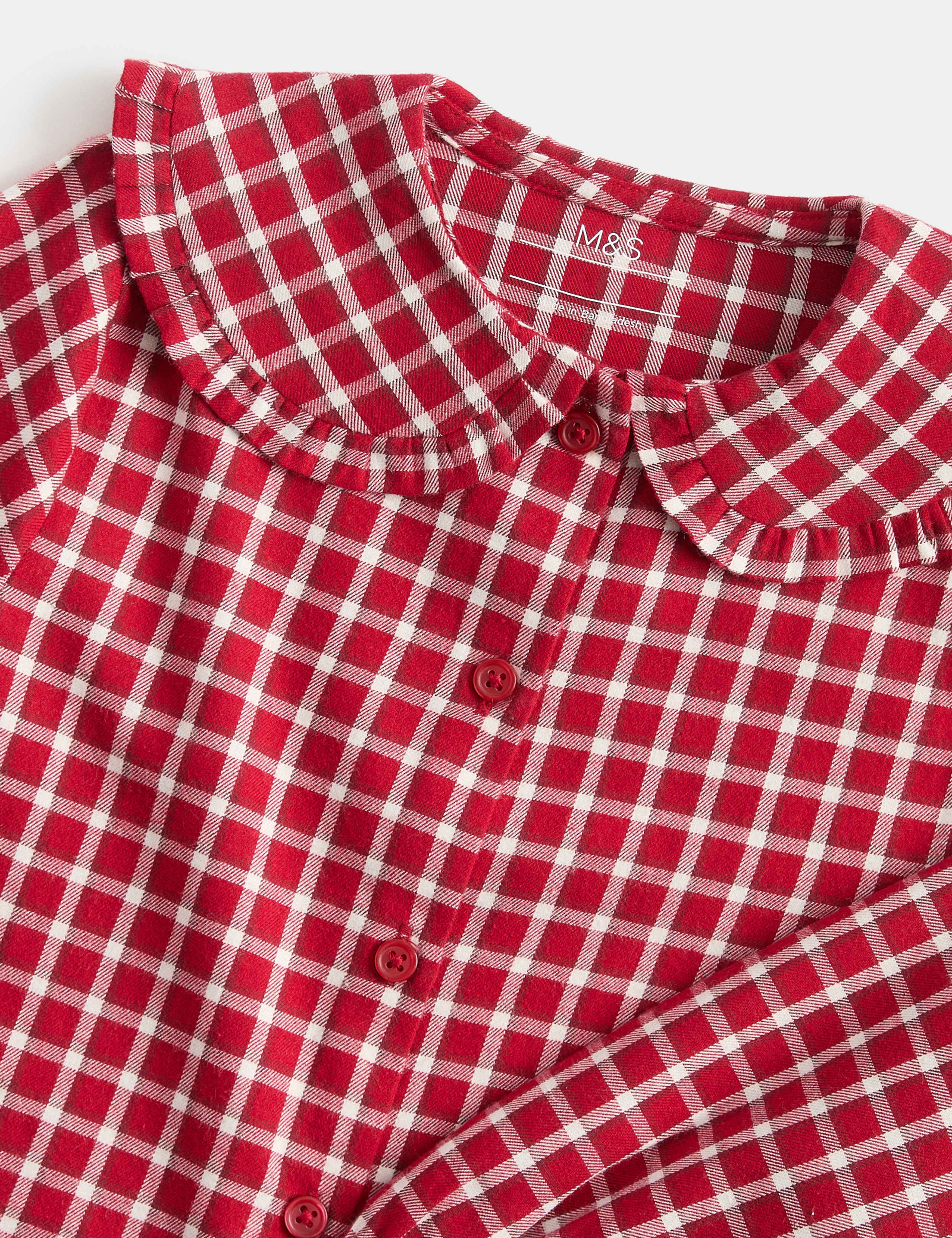 Pure Cotton Checked Revere Pyjama Set 2 of 3