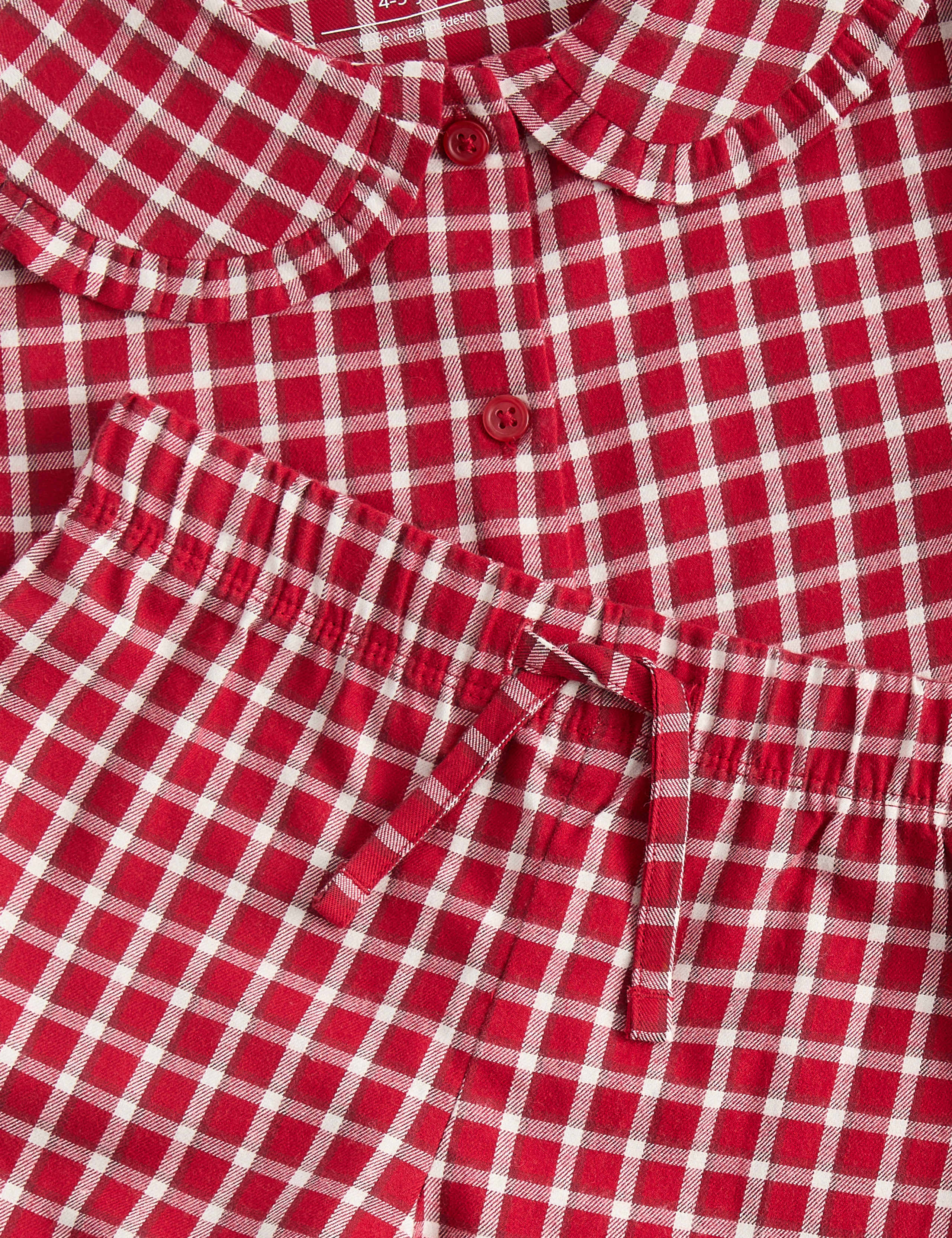 Pure Cotton Checked Revere Pyjama Set 3 of 3