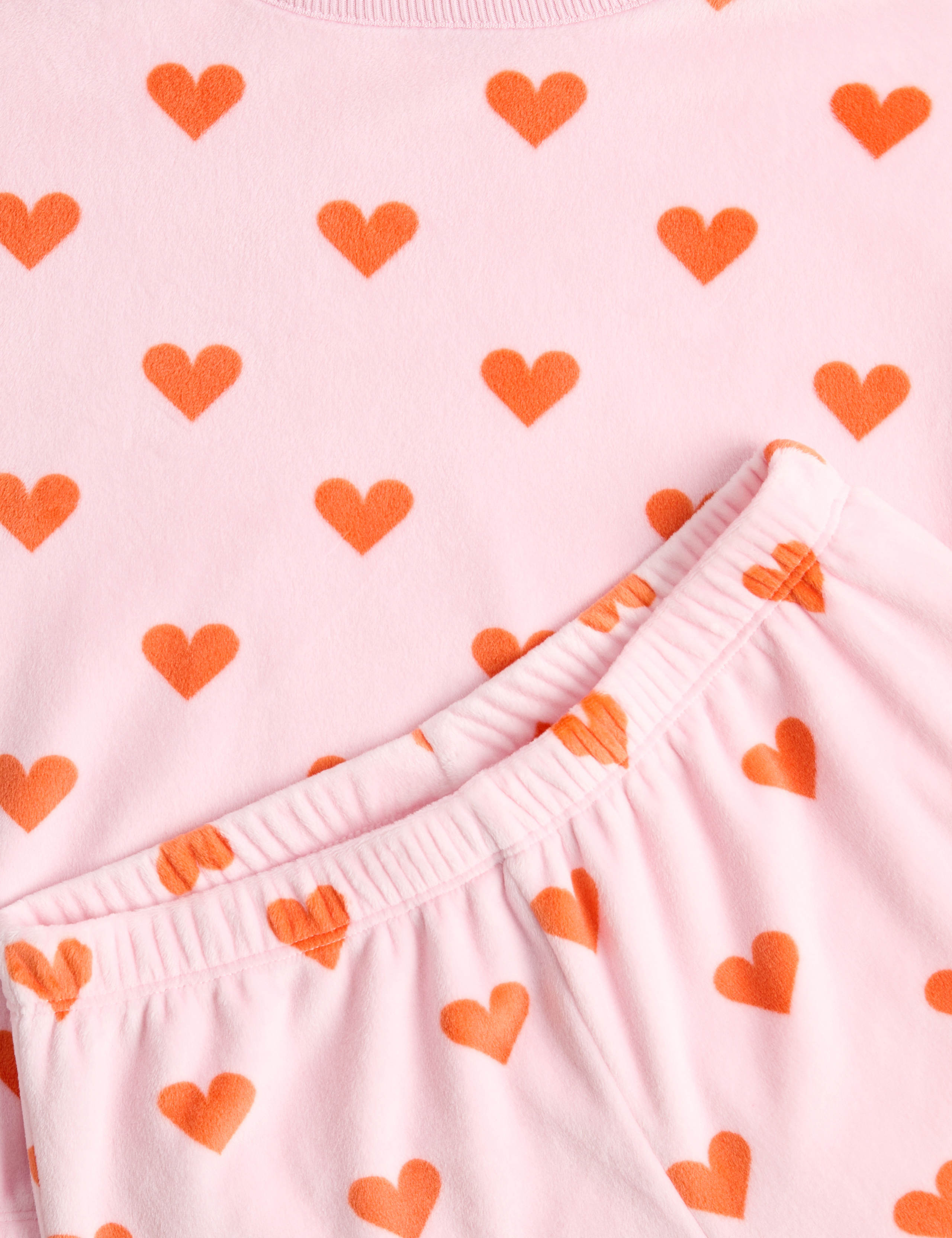 Velour Heart Print Pyjamas (1-8 Yrs) 2 of 2
