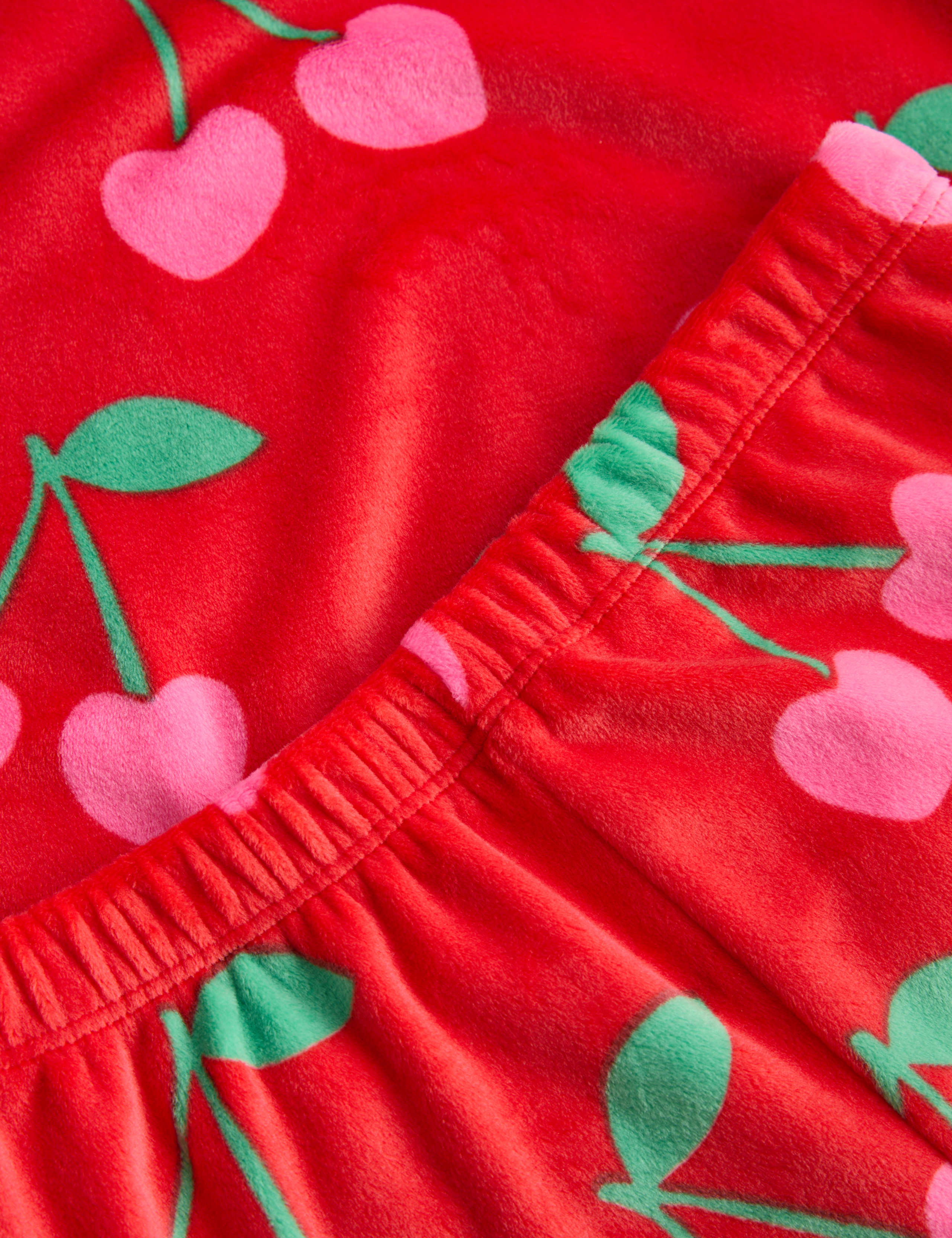 Cherry Print Velour Pyjamas 2 of 2