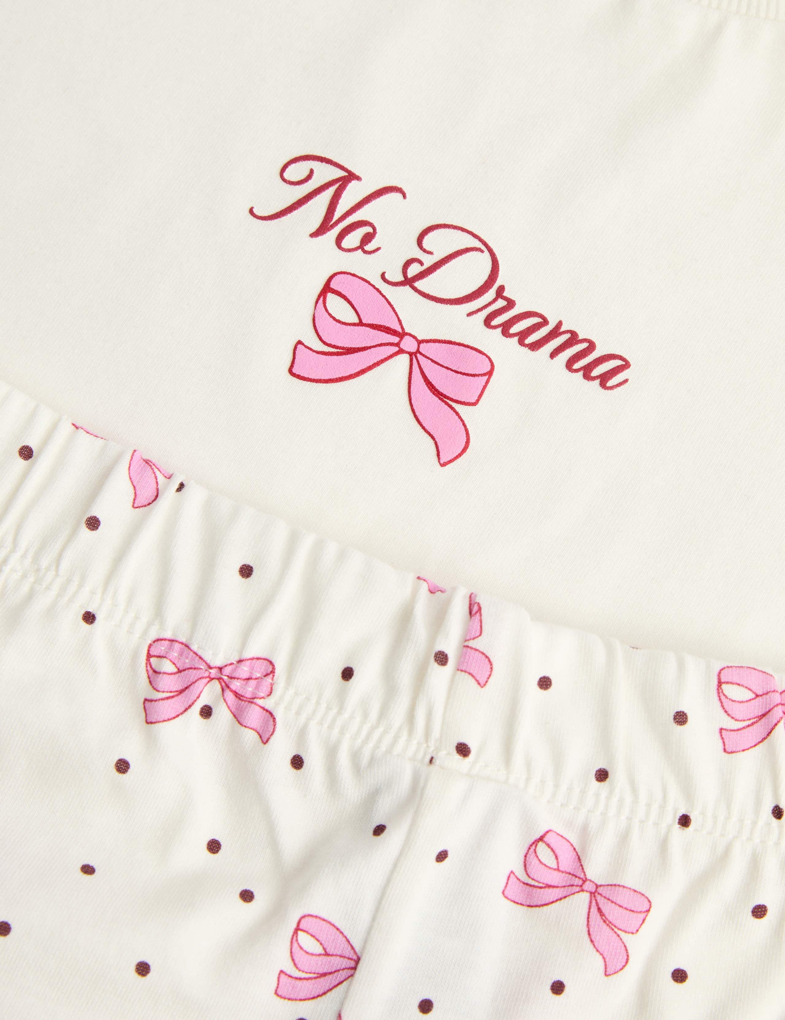 Pure Cotton Bow Pyjamas (1-16 Yrs) 2 of 2