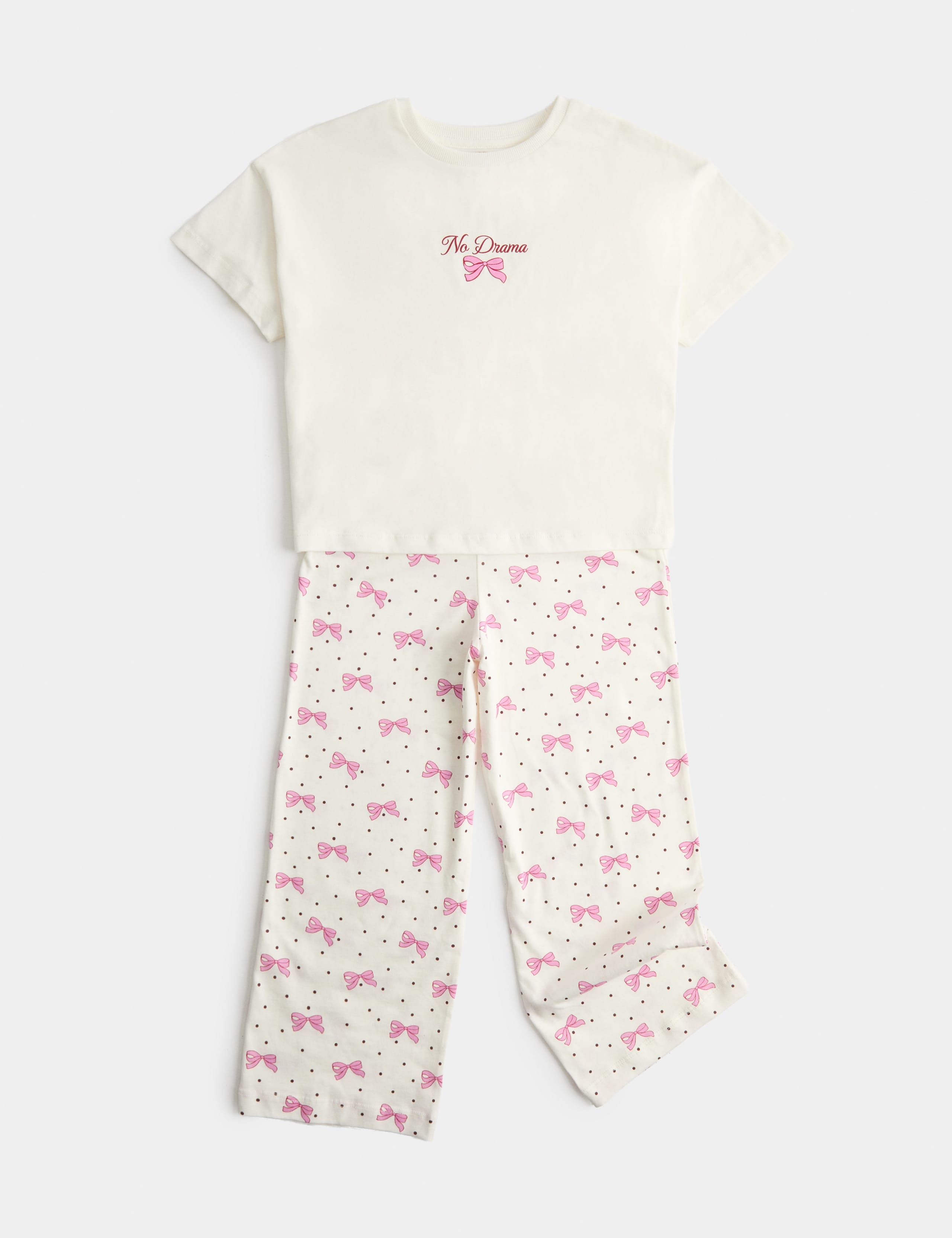 Pure Cotton Bow Pyjamas (1-16 Yrs) 1 of 2