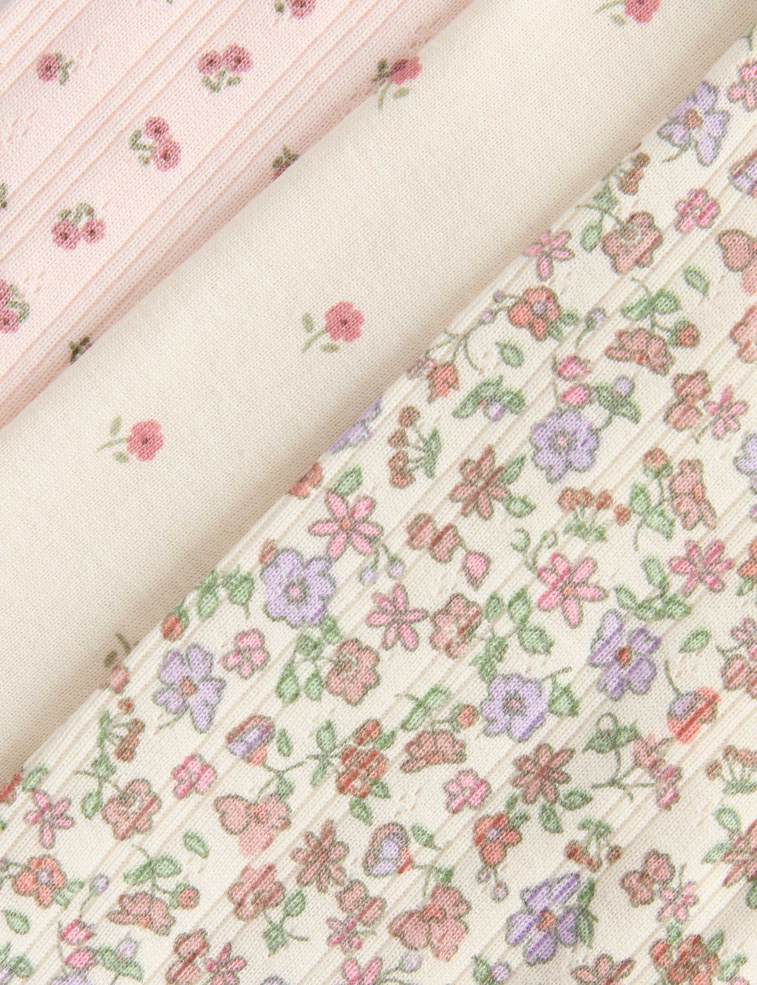 3 Pack Pure Cotton Rich Floral Pyjama Sets (0-8 Yrs) 2 of 3