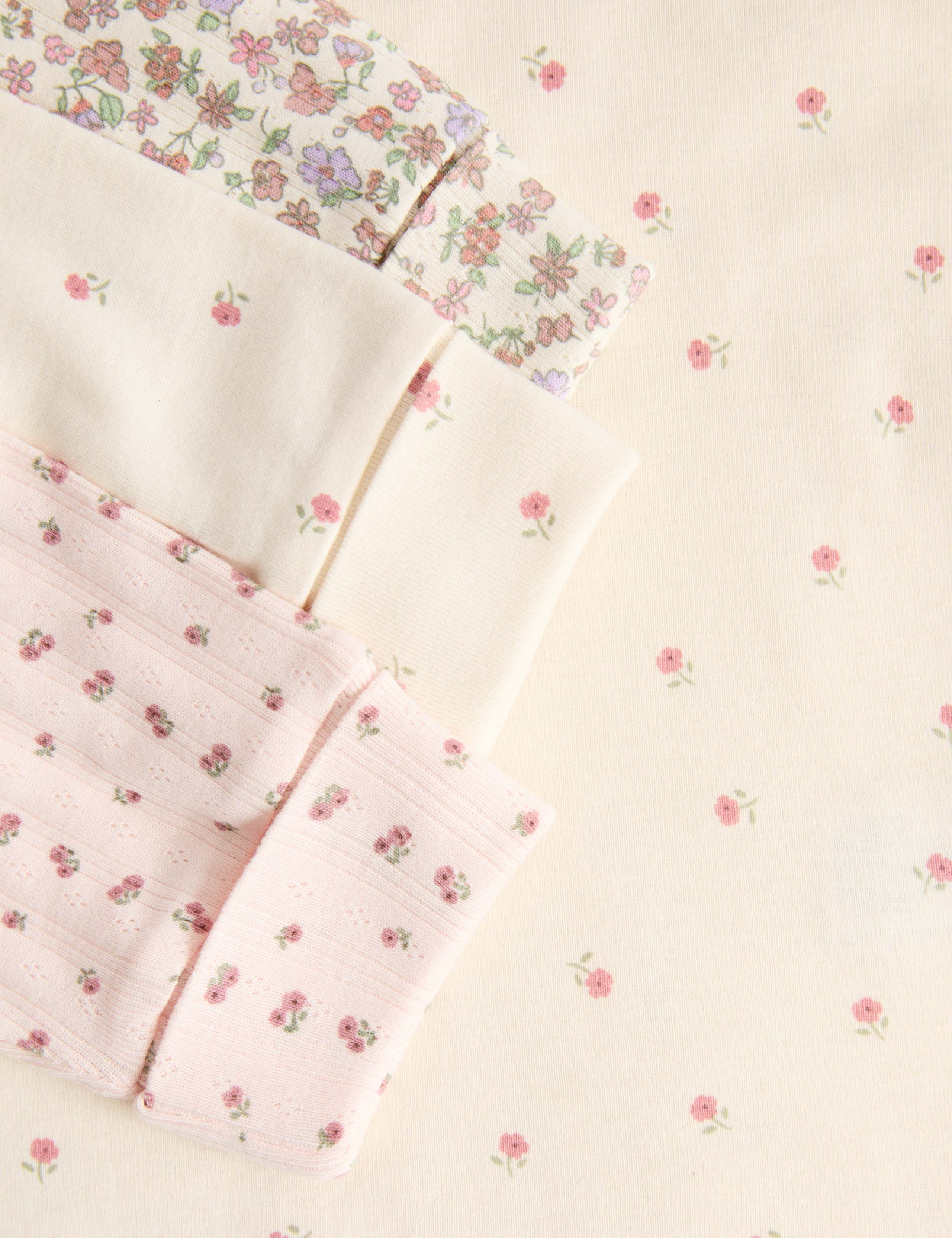 3 Pack Pure Cotton Rich Floral Pyjama Sets (0-8 Yrs) 3 of 3
