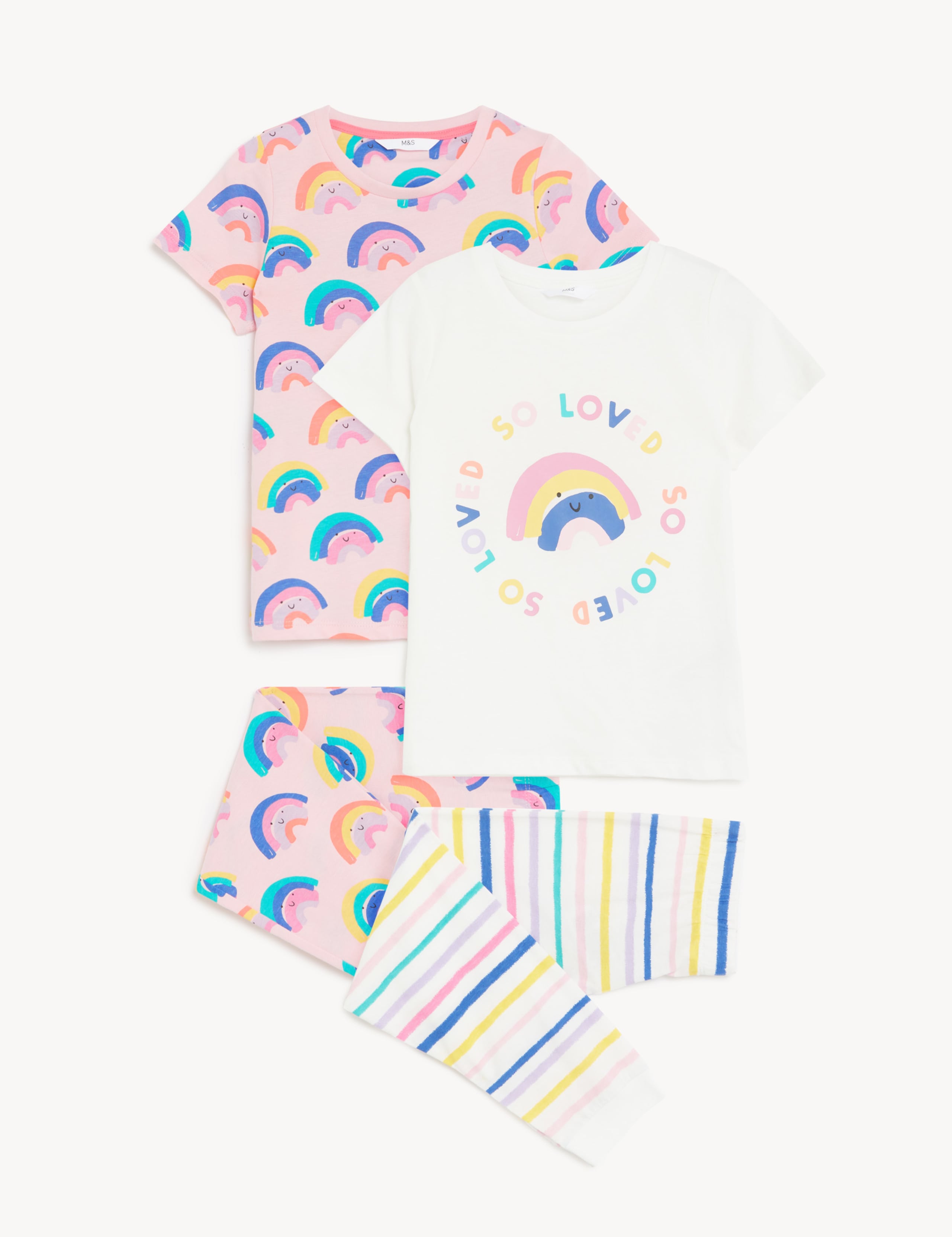 2pk Pure Cotton Rainbow Pyjama Sets (1-8 Yrs) 1 of 1