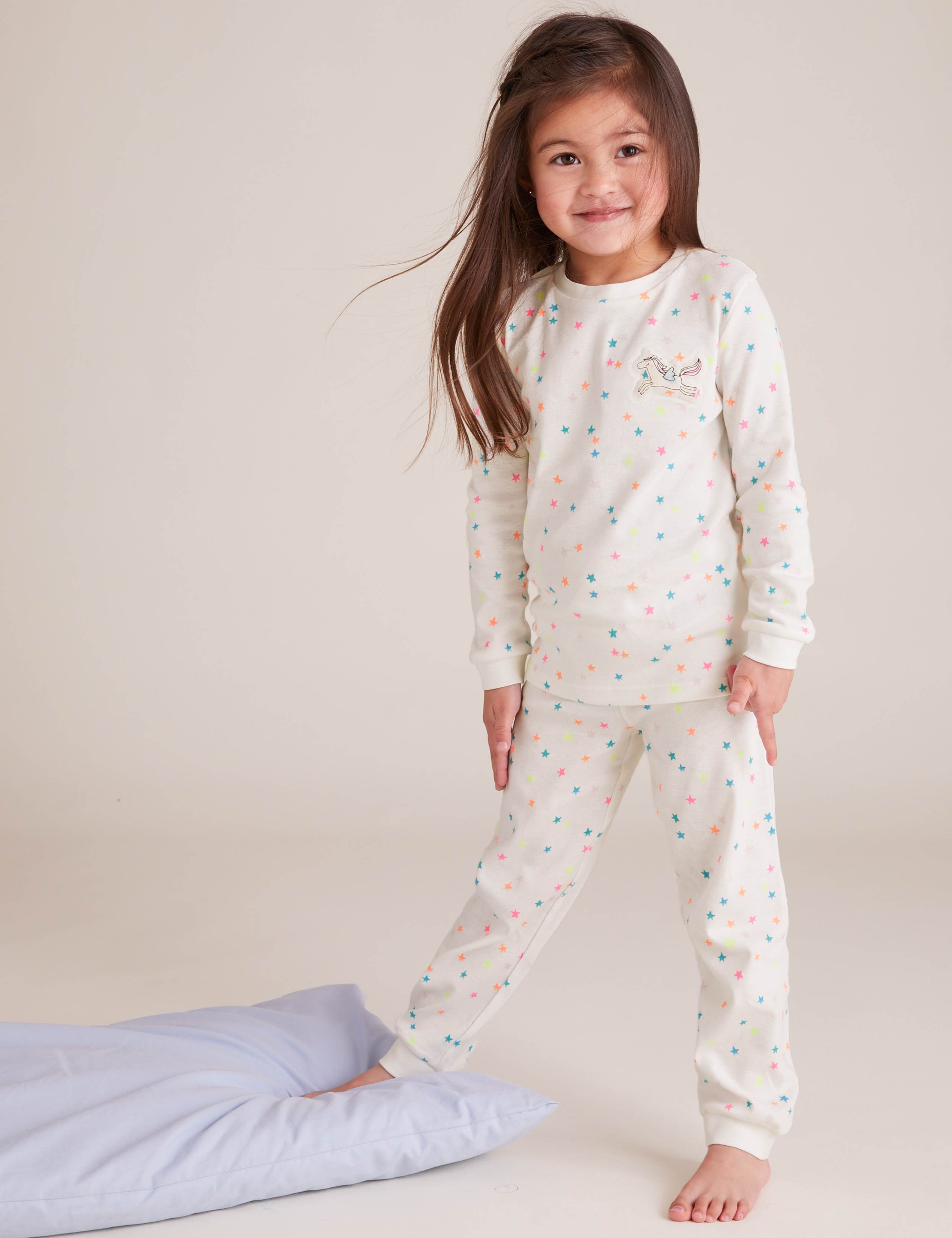 2pk Pure Cotton Unicorn Pyjama Set (1-7 Yrs) 1 of 5
